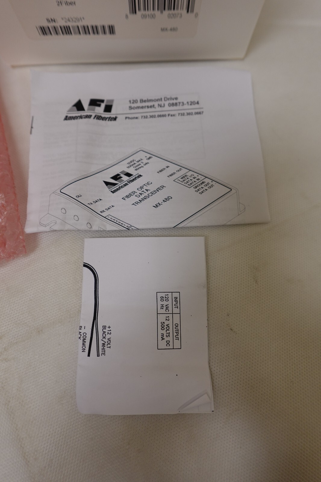 AFI American Fibertek – MPD Data Transceiver Module 1300nm 2 Fiber – MX-480 NEW