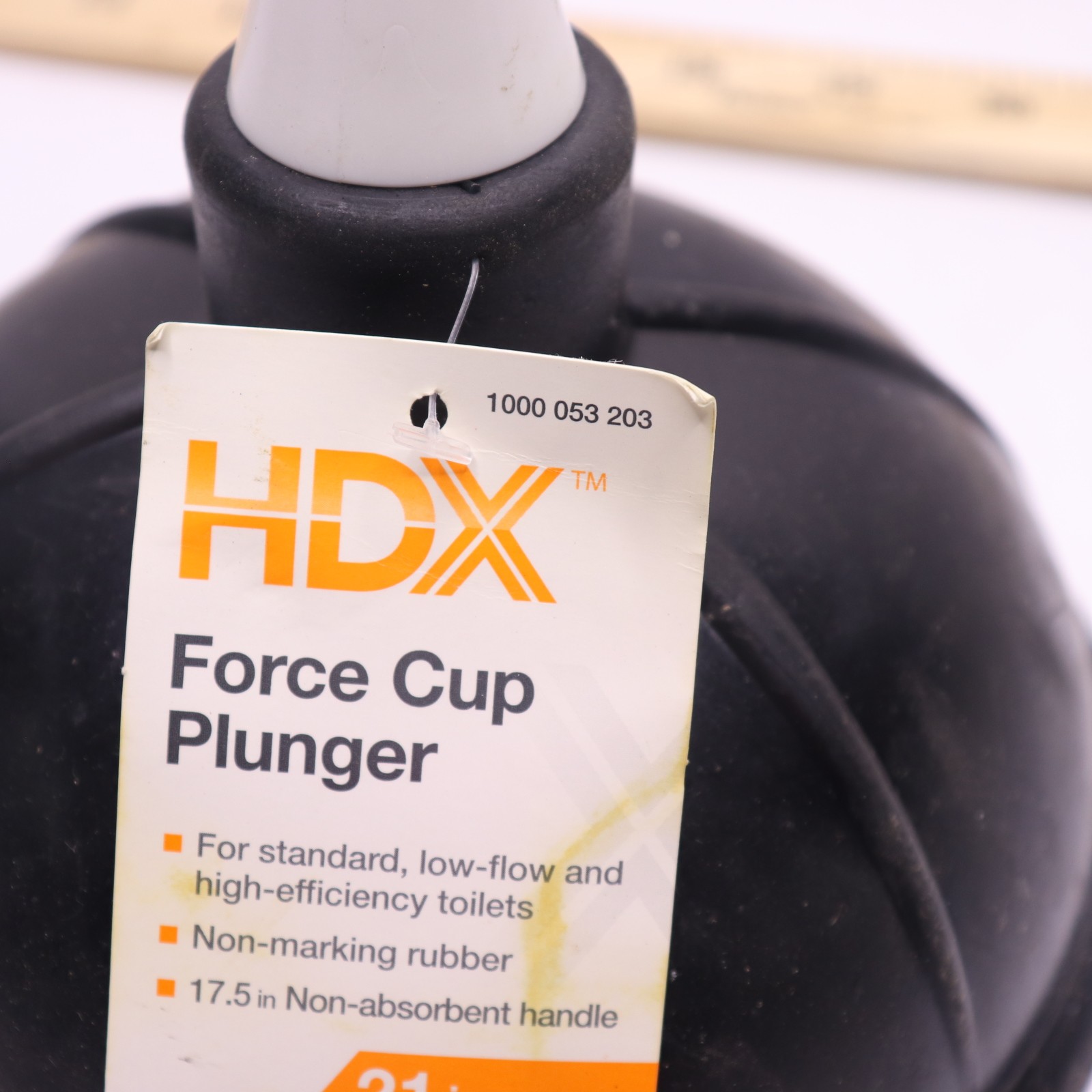 HDX High-Efficiency Toilet Plunger Plastic Rubber 22 x 6.50 1000 053 203