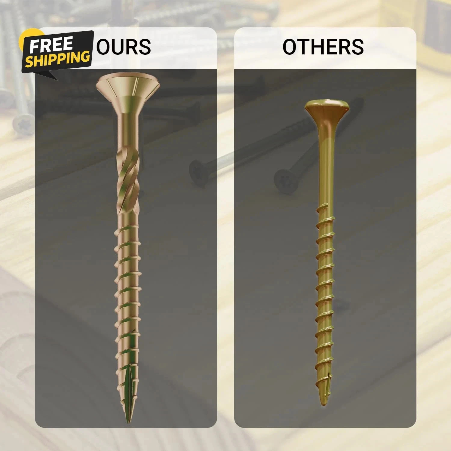 Deck Screws 3 Inch, #10 X 3, 5Lb, Rust Resistant, Brown Epoxy Coated