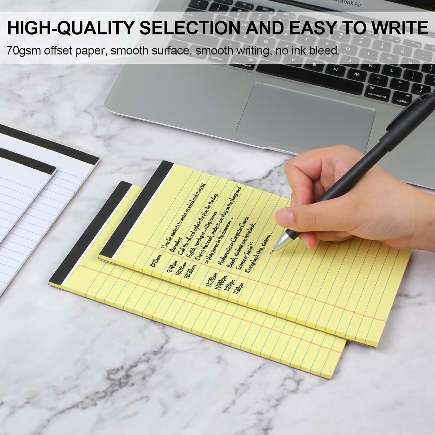 6 PCS Small Legal Pads 5X8 Yellow and White, Narrow Ruled Small Note Pads, Micro
