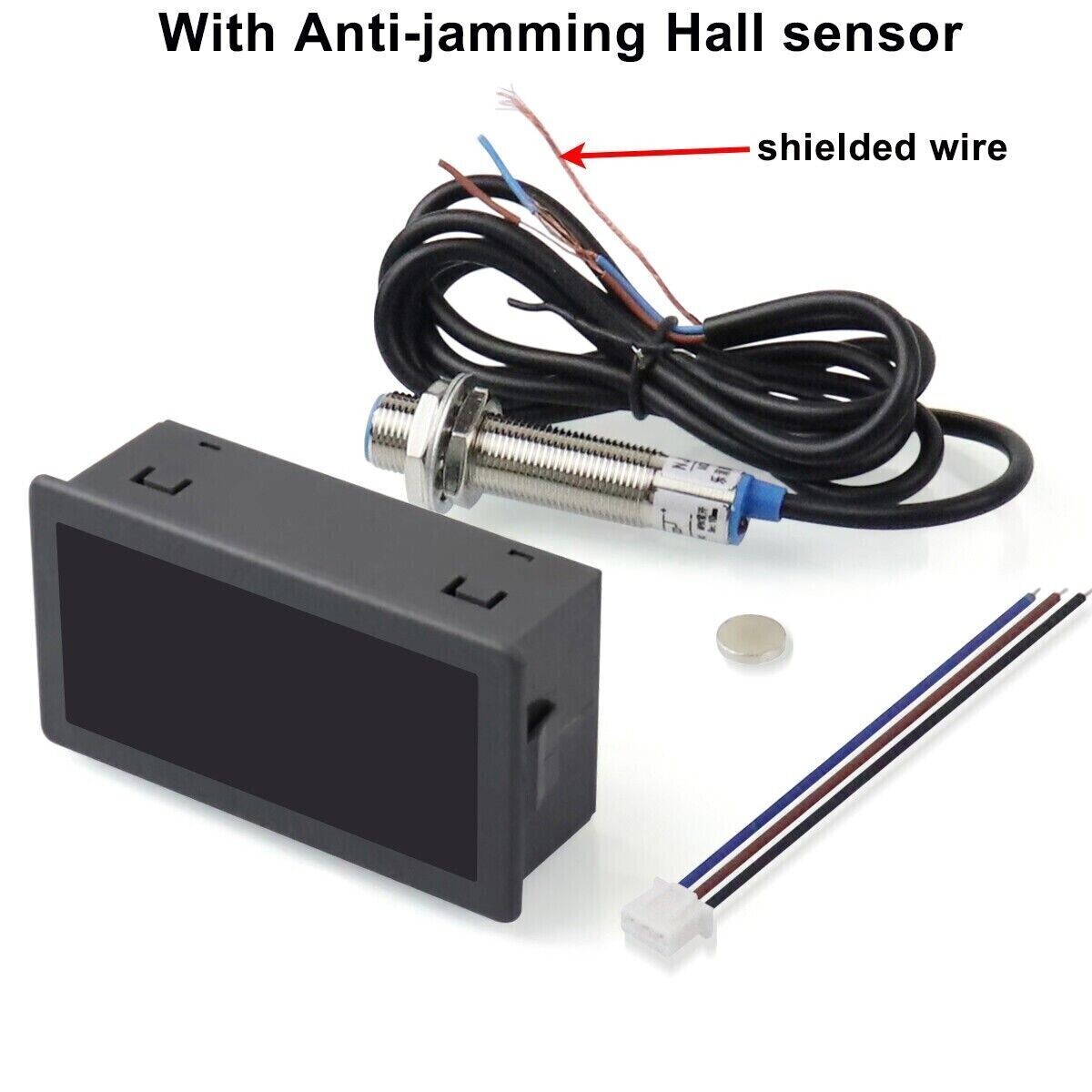 AC 110V-230V High Precision Digital LED Motor Speed Tachometer Anti-jamming Hall