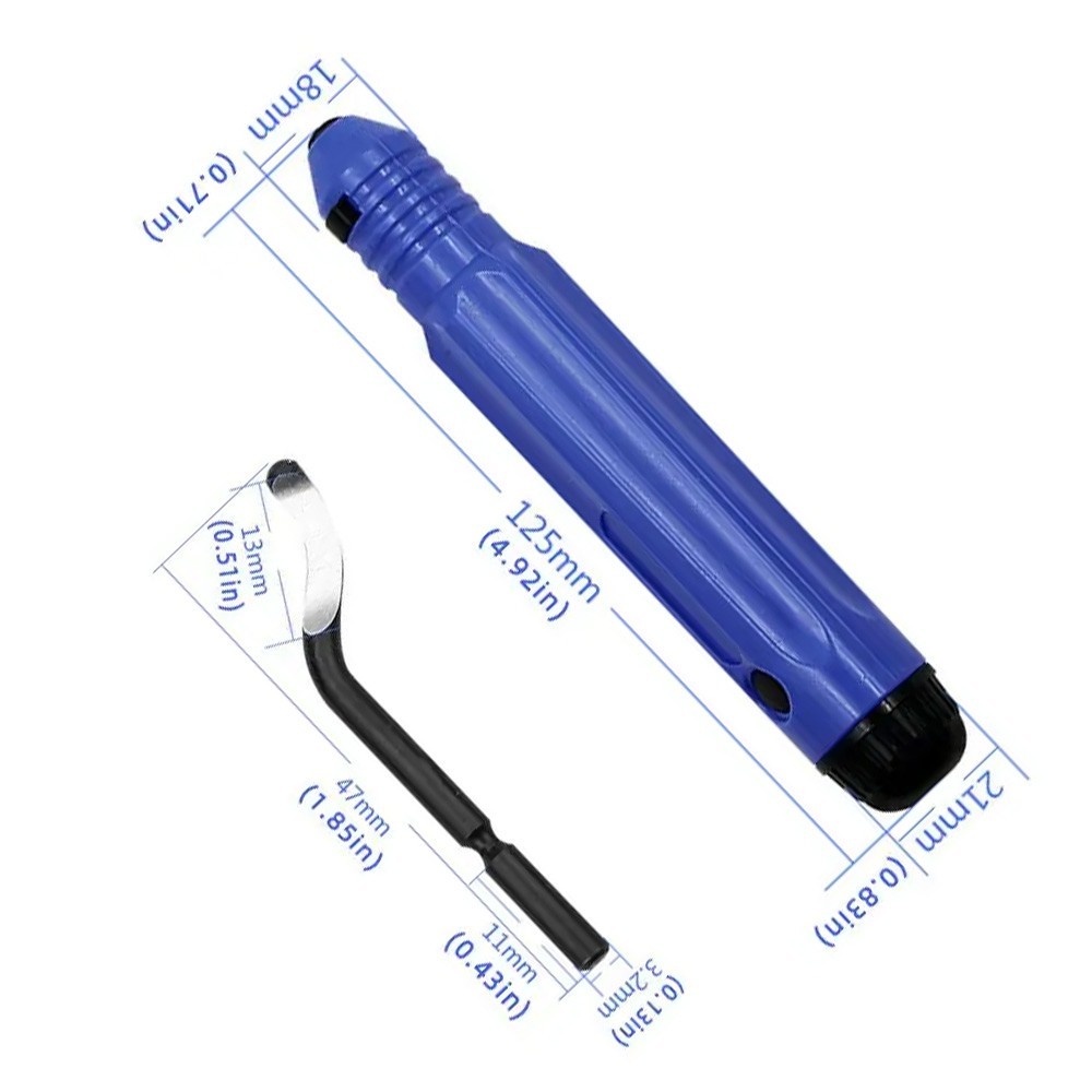 Deburring Tool Set Plastic Handle Deburrer + 10 Deburring Blades