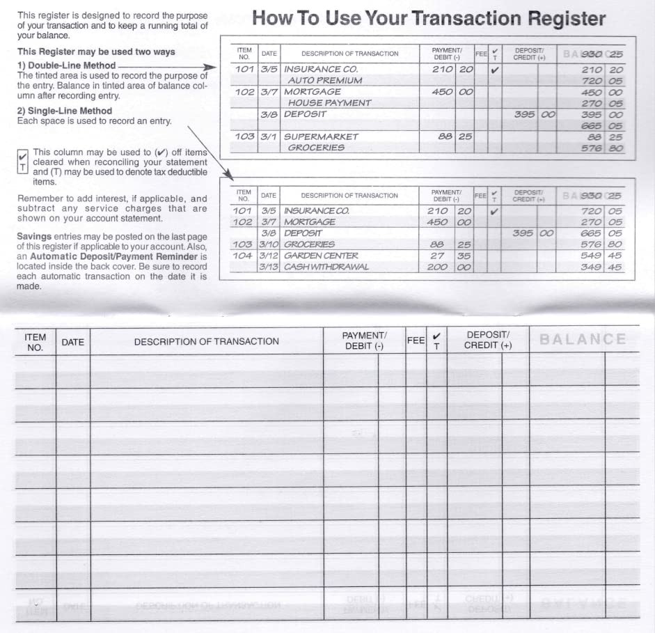 Checkbook Registers, 25-26-27 Calendars, Made in USA (12) 6×3 inches, Blue