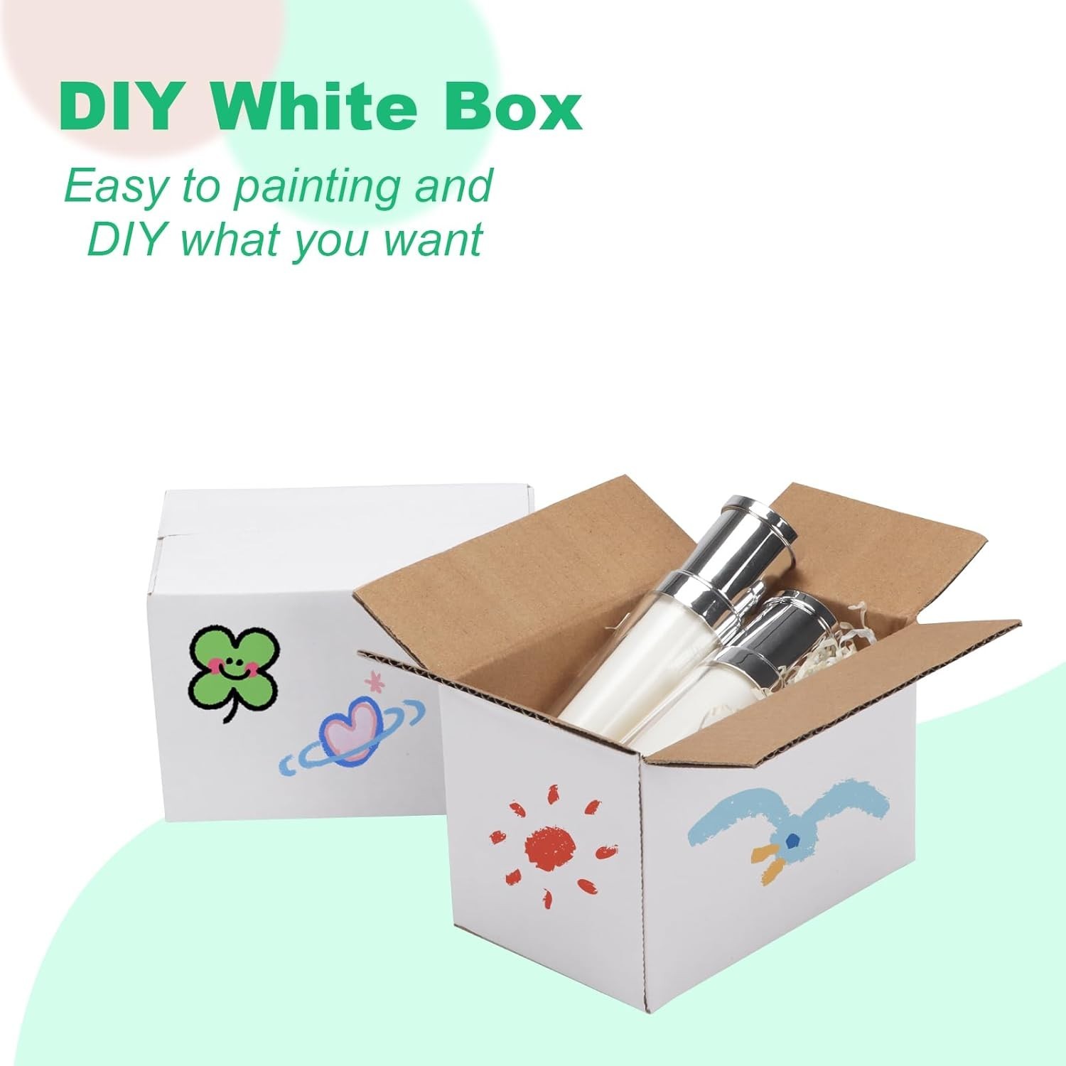 6x4x4 Sturdy Shipping Boxes – 50 Pack White Corrugated Boxes for Small Business