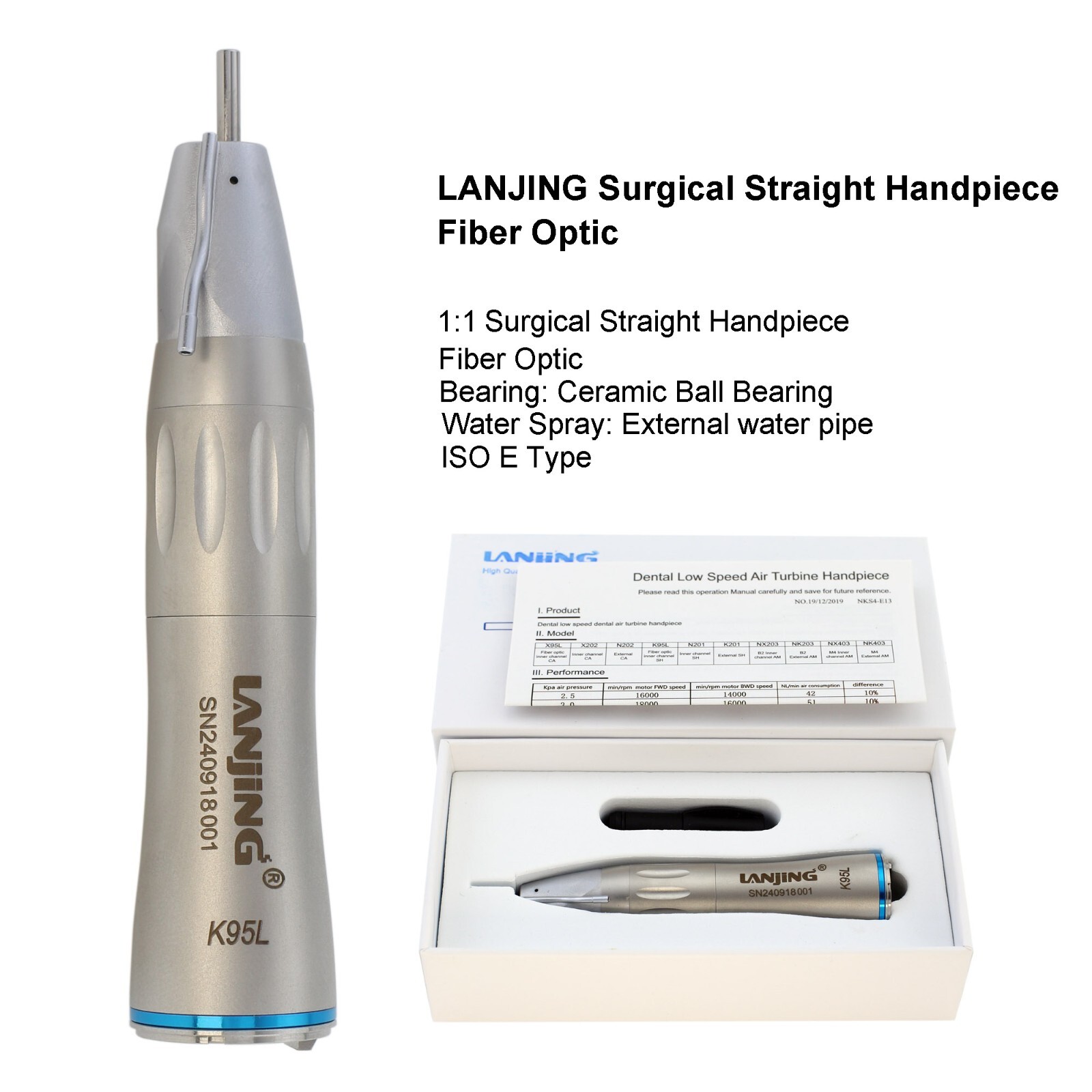 COXO Dental Straight Surgical Handpiece 1:1 Nose Cone 20° Angle 2S 2BS 2CS NSK