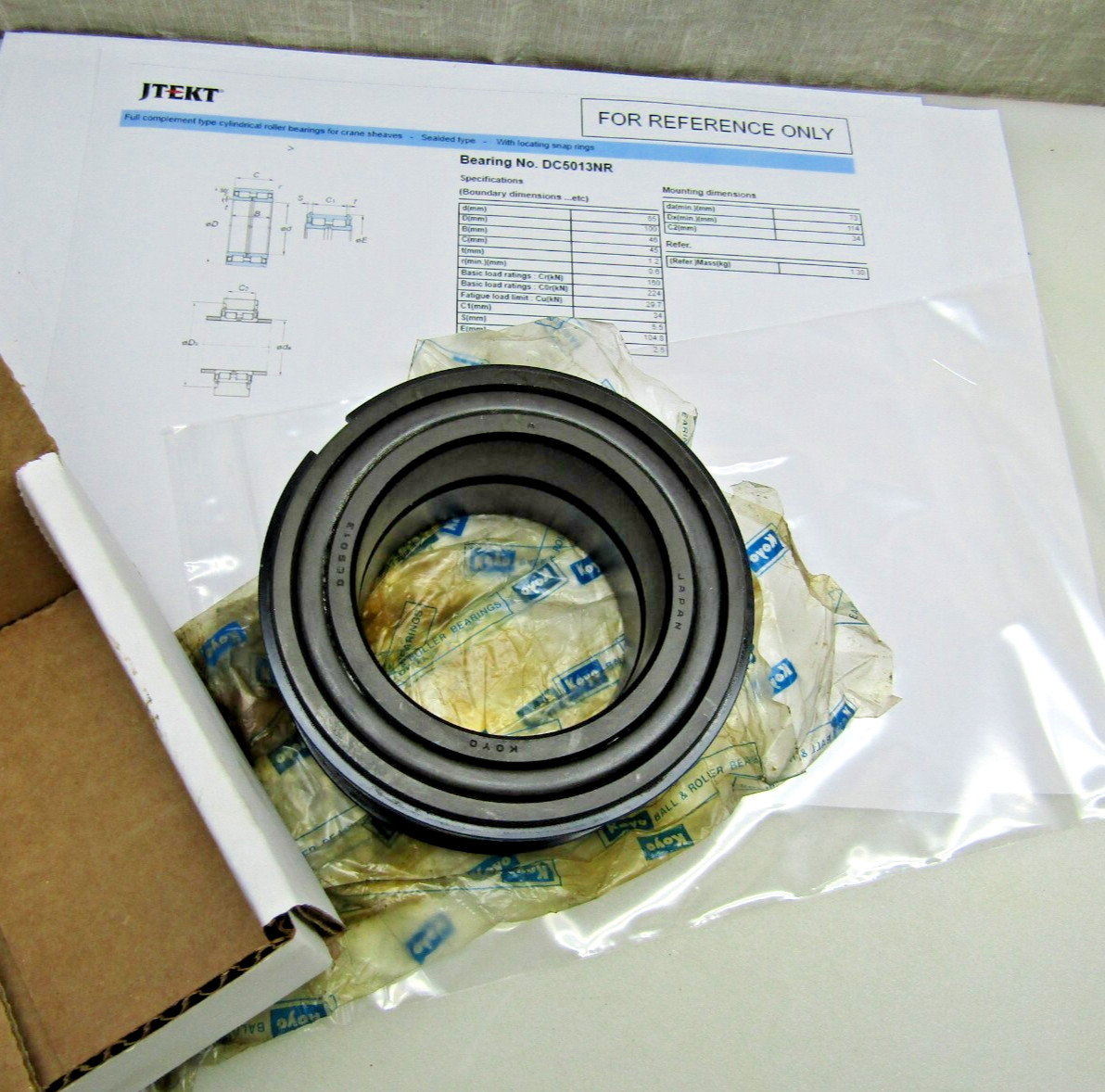Koyo DC5013NR 65mm X 100mm X 46mm Cylindrical Roller Bearing with Snap Rings