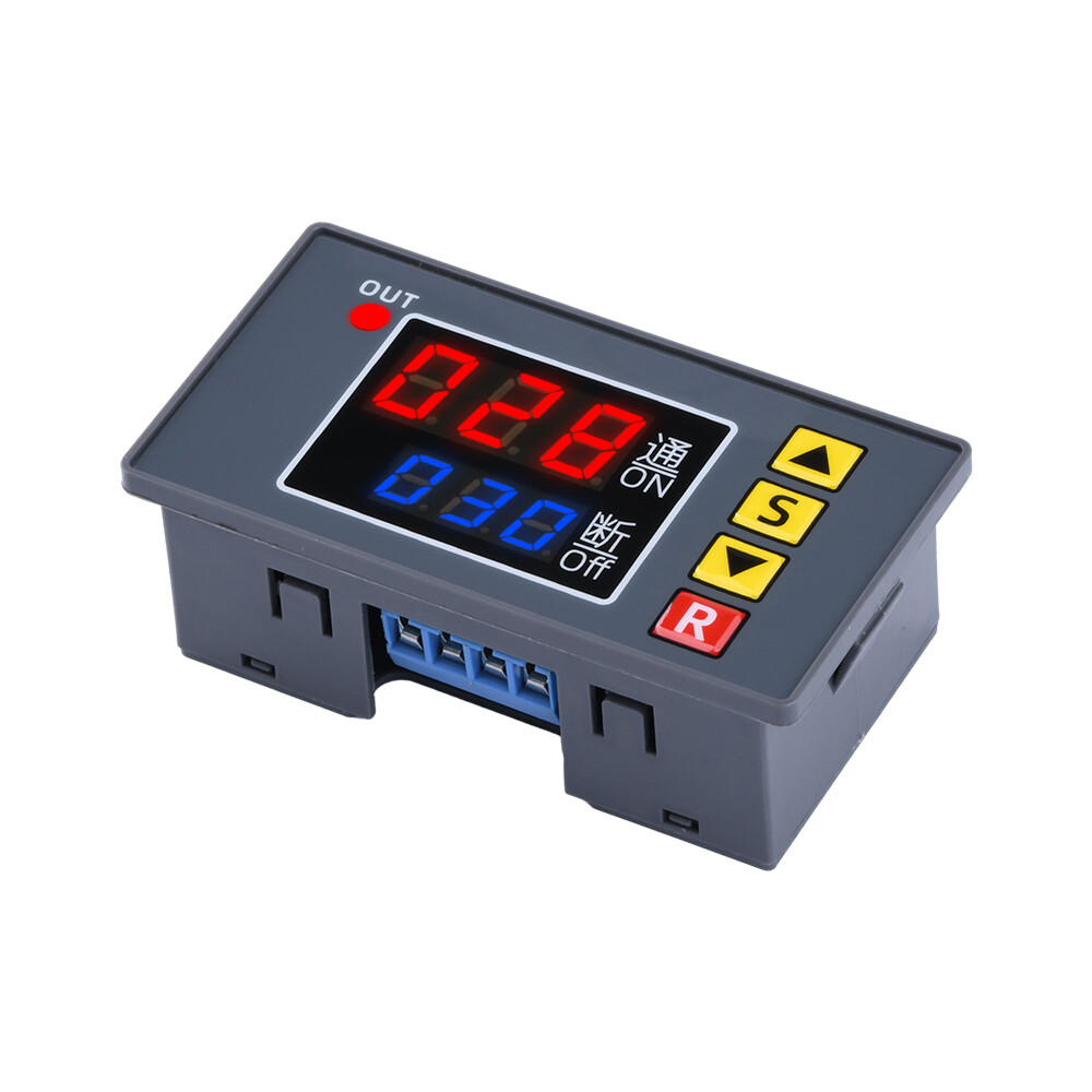 AC110-220V Cycle Timer Delay Dual LED Display Relay Module 0-999s/m/h Thermostat
