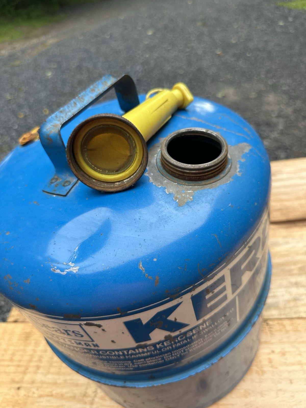 Vintage CRAFTSMAN SEARS Vented PRE-BAN Kerosene Metal CAN 5 1/4 Gal MADE IN USA