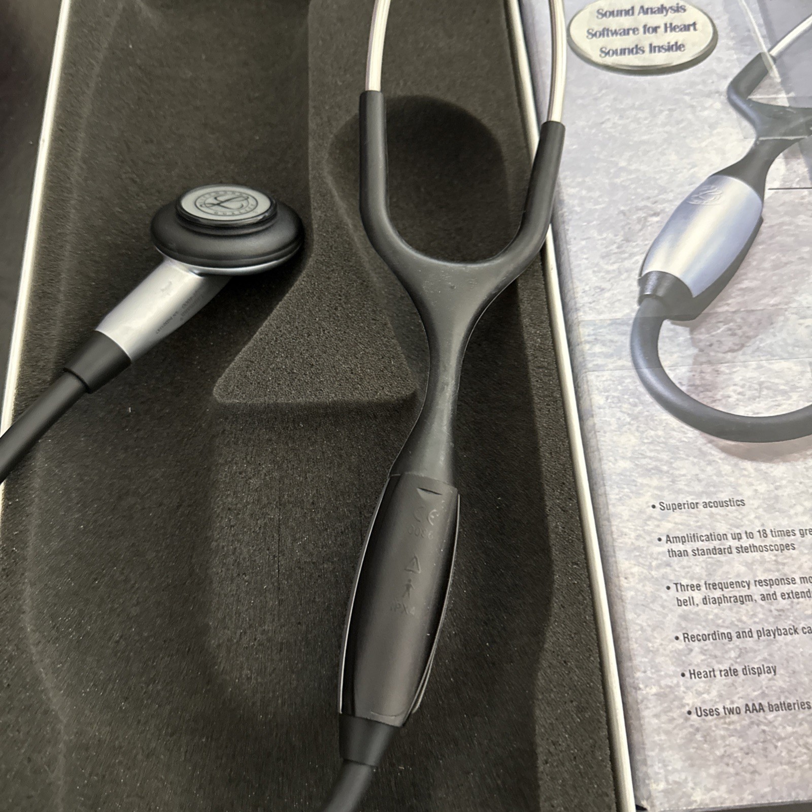 2 X Littmann 4000 Electronic Stethoscope Gray/Black Cardiology