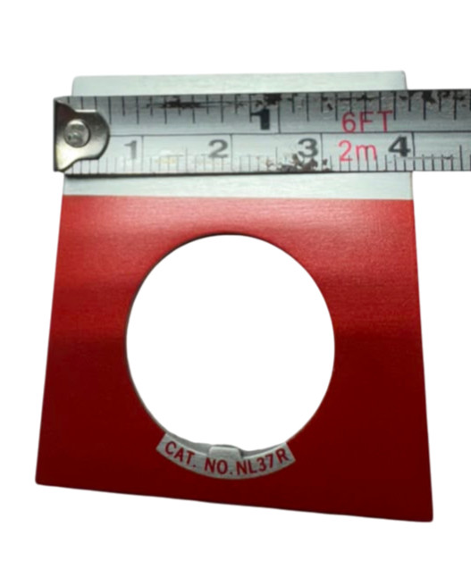 Eaton E22NL34 Red Stop Legend Plate, 22.5mm Hole, NL37R **Free Shipping**