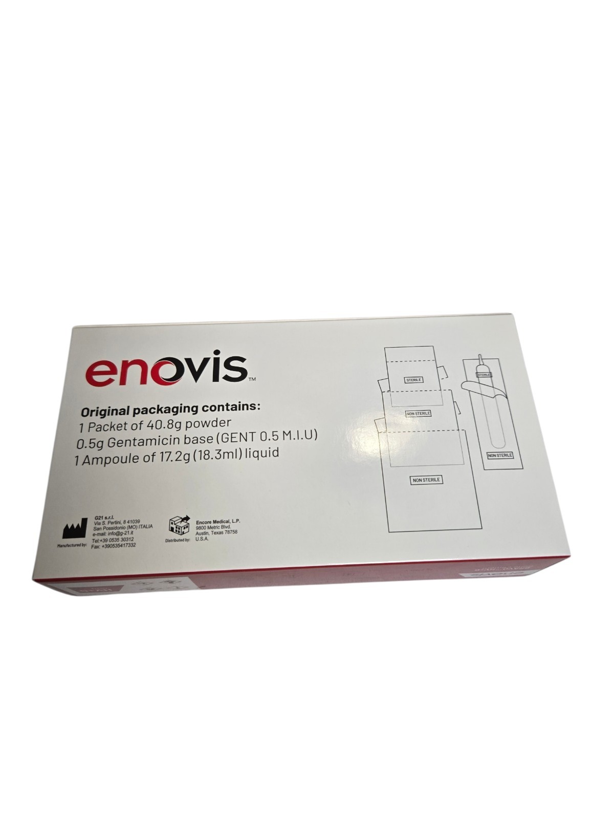 Enovis Bravo HV+G Bone Cement High Viscosity Radiopaque Gentamicin 40g 611-01140