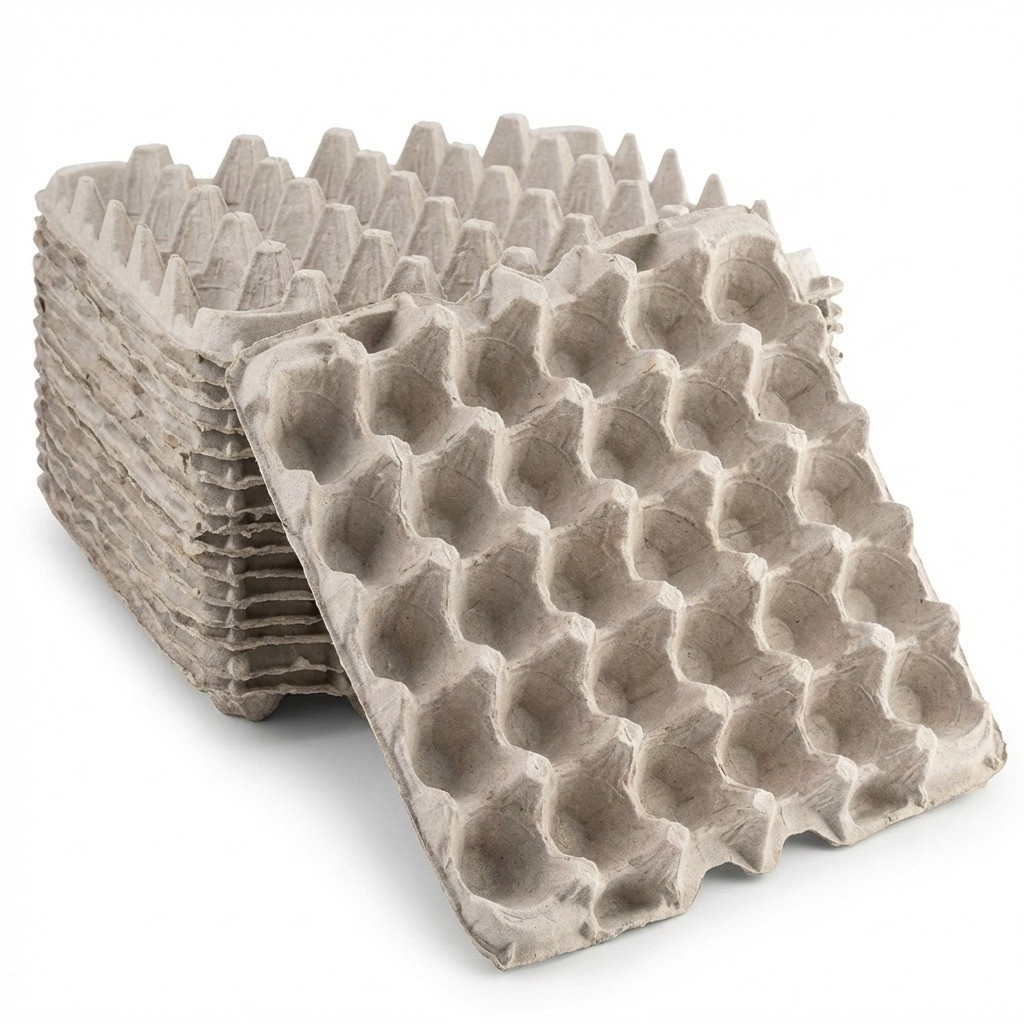 Elifsue Pulp Flat Egg Cartons | Stores 30 Large to Small Eggs – Pack of 15