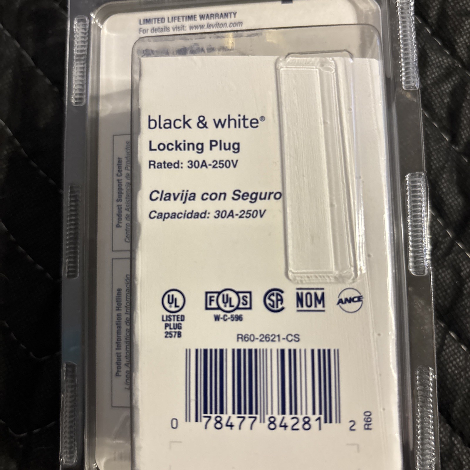 Leviton Nema L6-30P 30-Amp 250 Volt 2P/3 Wire Locking Plug