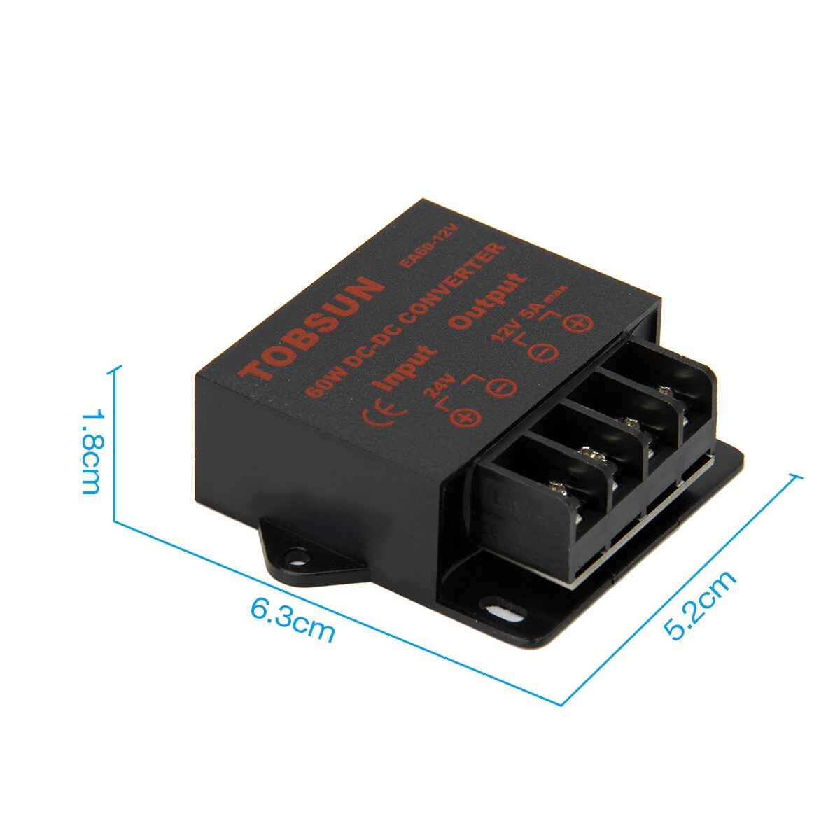 Voltage Regulator DC 24V to DC 12V 5A 60W Power Converter Step Down Buck Reducer