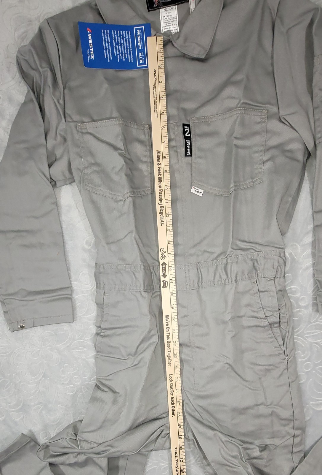Neese VU7LCAGY Westex UltraSoft FR Men’s Coverall Gray Size Medium 38/40 Regular