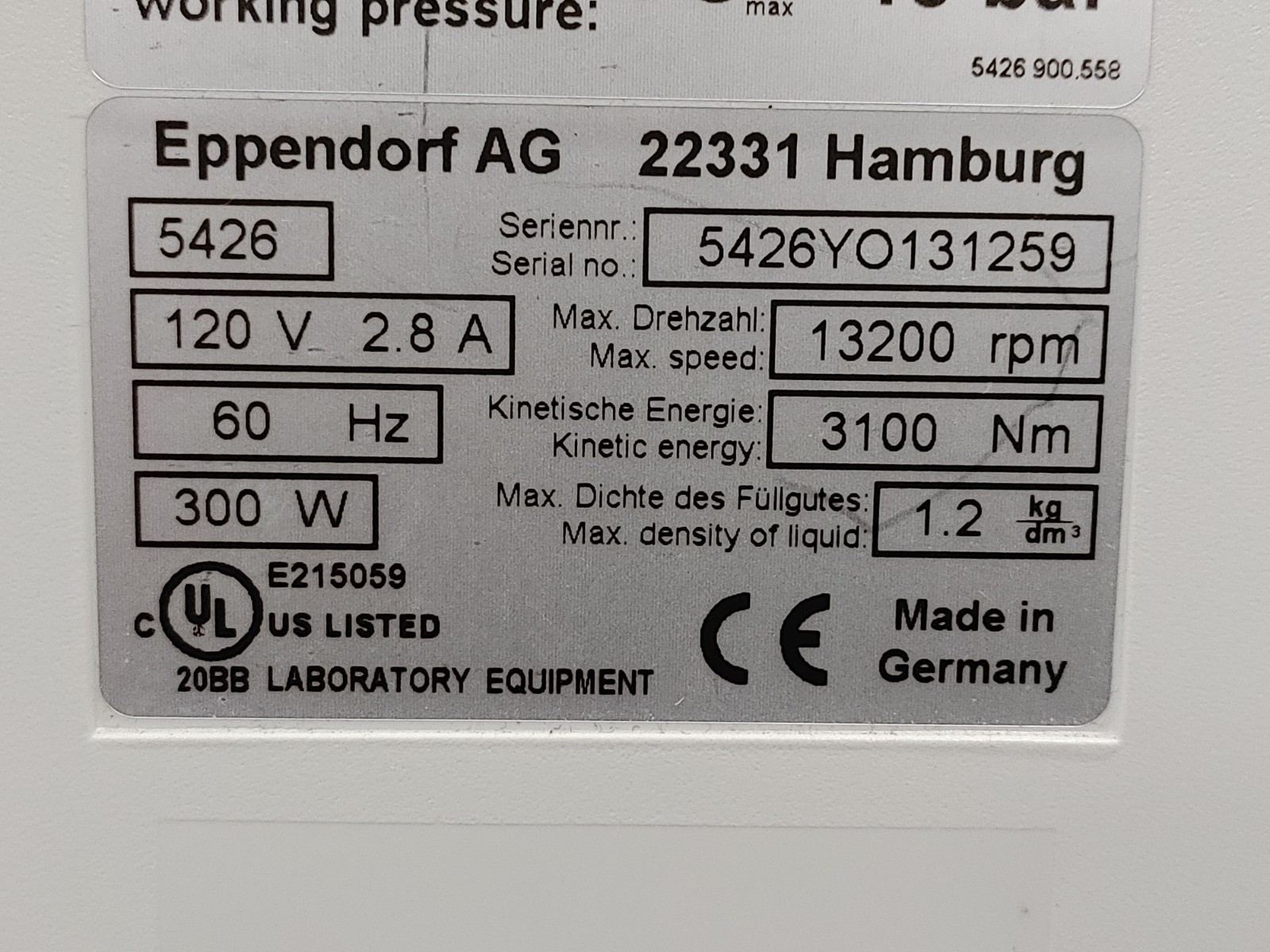 EPPENDORF Centrifuge 5415 R Benchtop Refrigerated Microcentrifuge with Rotor