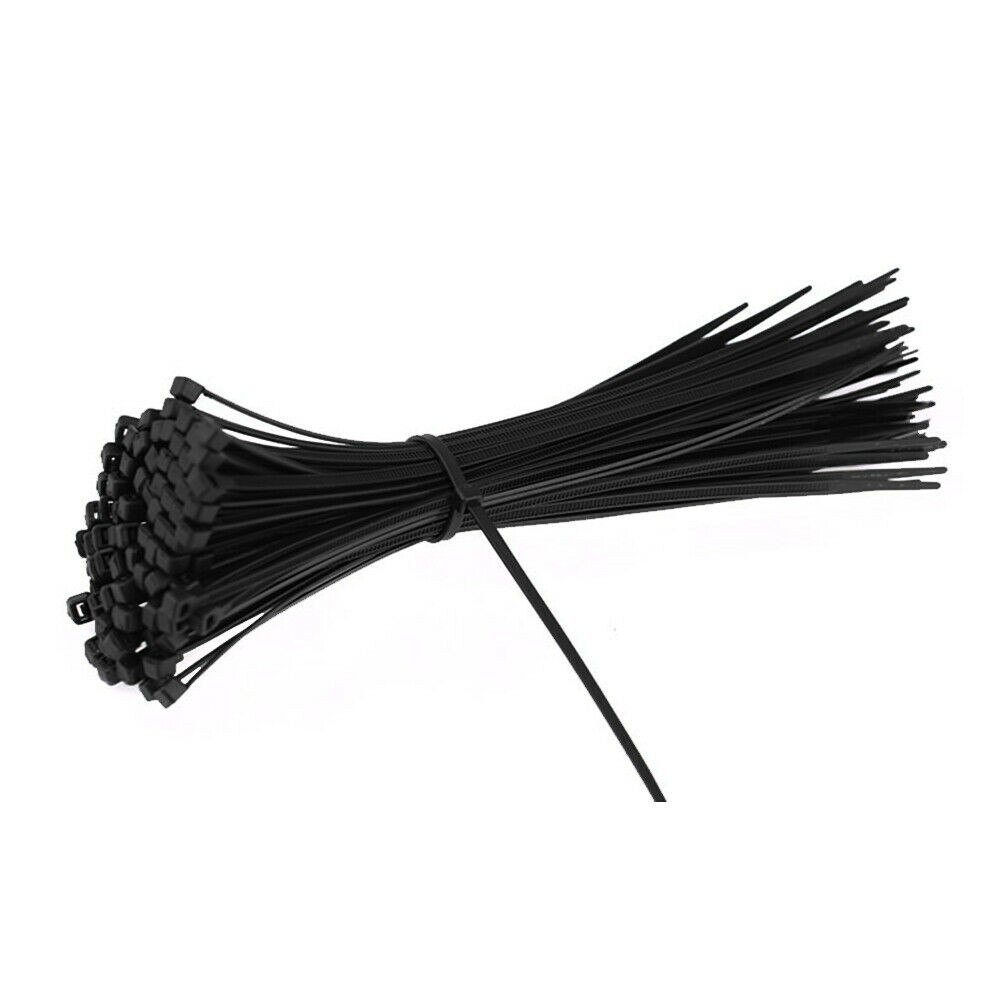 8″ Nylon Zip Ties 1000 PCS 30 LBS UV Resistant Waterproof Black Cable Wire Wrap