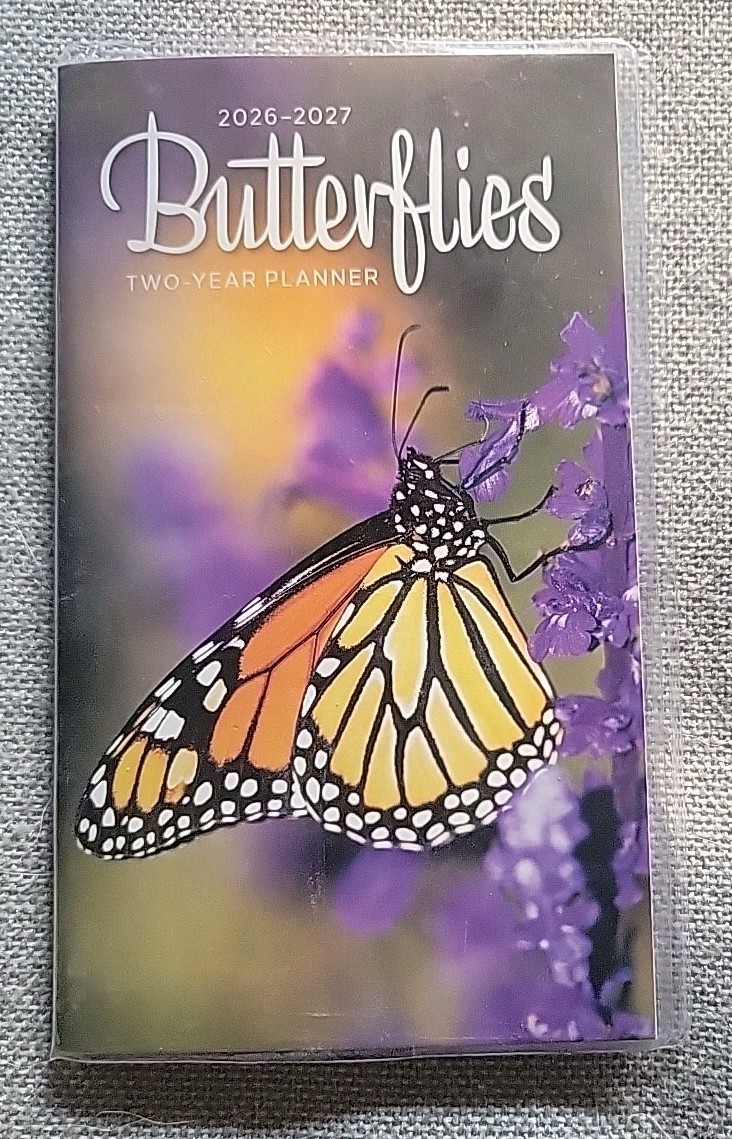 2026-2027 Two Year Pocket Planner In Plastic Cover New Flowers, Psalms Cats etc.
