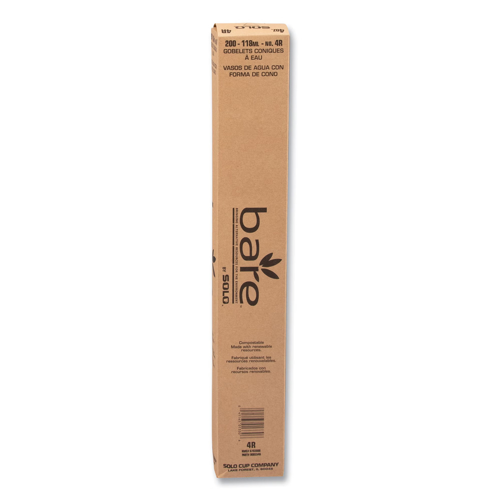 Bare Disposable Paper Cone Cup White Paper 4 oz. 200 Ct 4R-2050