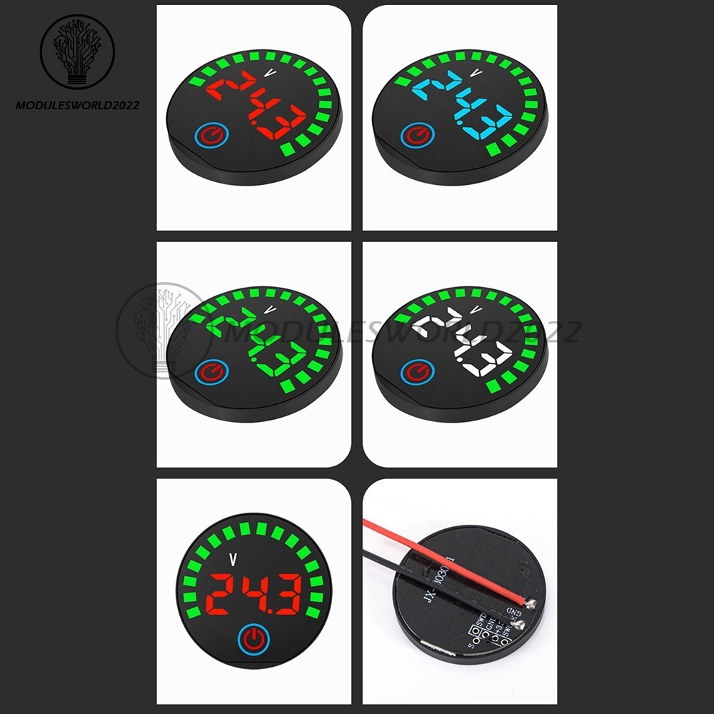 DC7-55V Acid/Li-ion LED Indicator Volt & Battery Level Display Power-Off Memory