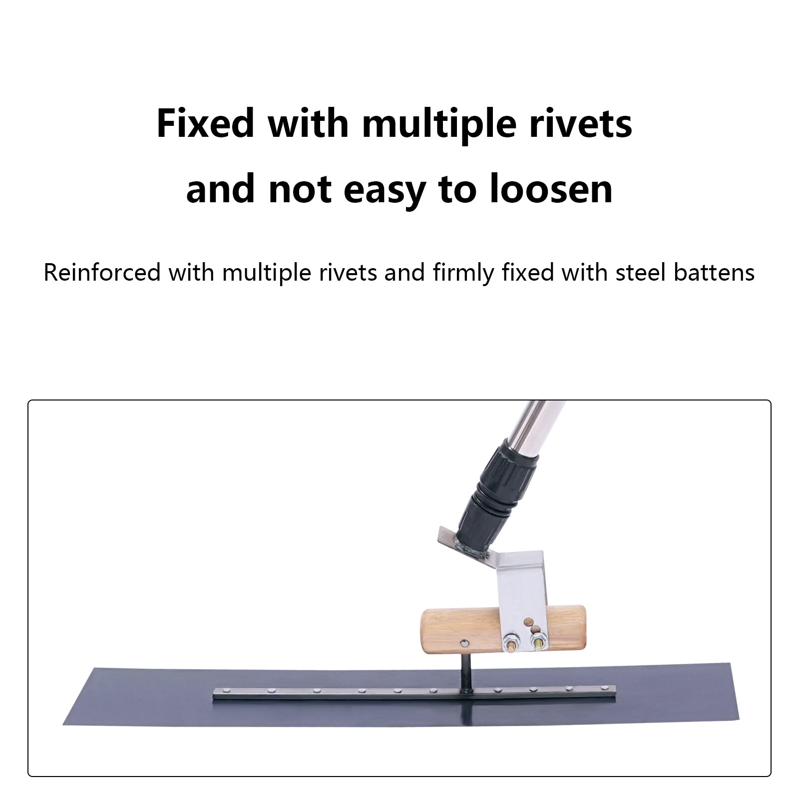 Long Handle Concrete Trowel Cement Surface Smoothing Tool w/ Finishing Shoes NEW