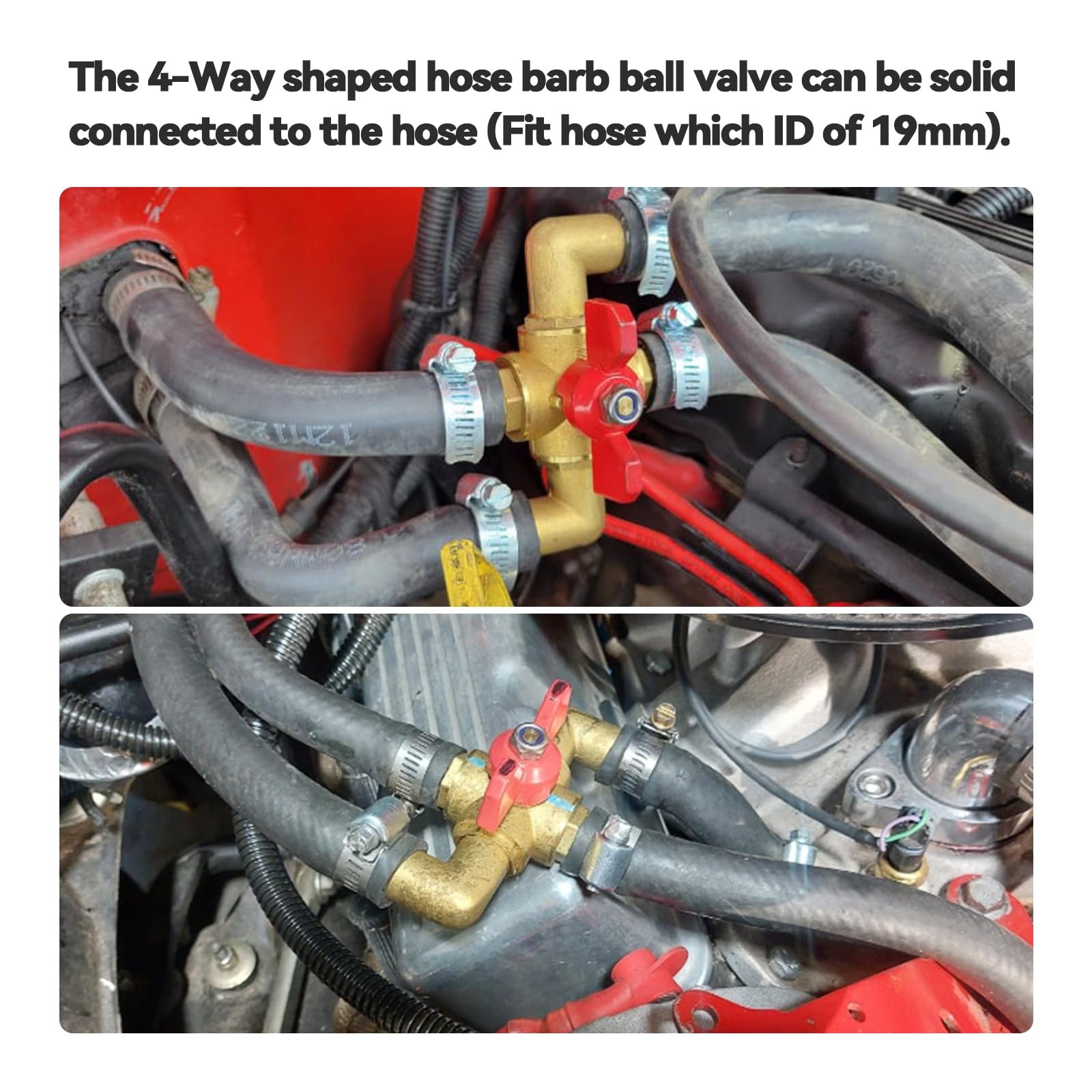 Heater Core Bypass Valve 4-Way Solid Brass Automobile Integrated Manual
