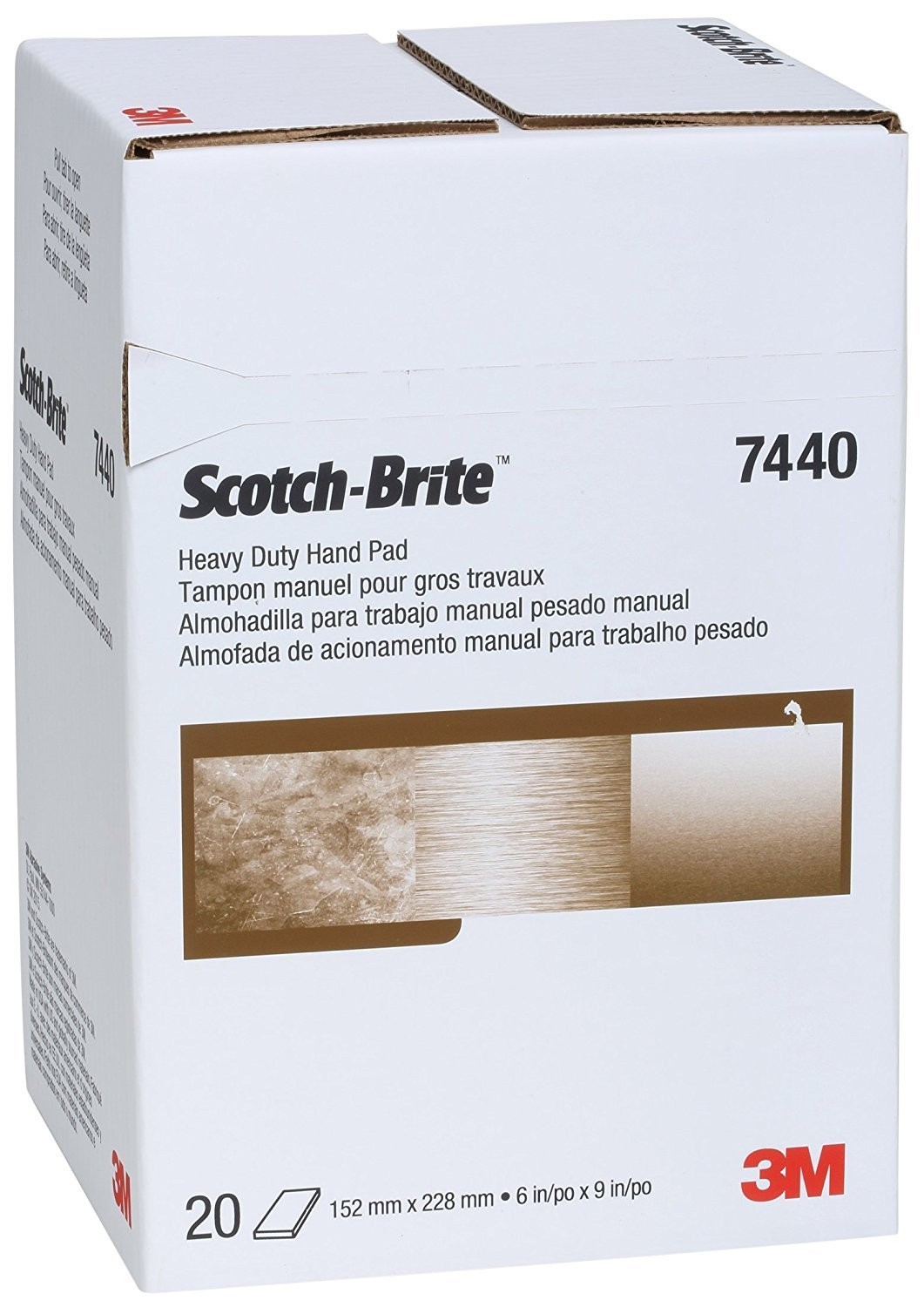 3M Scotch-Brite Heavy Duty Hand Pad 7440, 6 in x 9 in, Pack of 20, Aluminum…