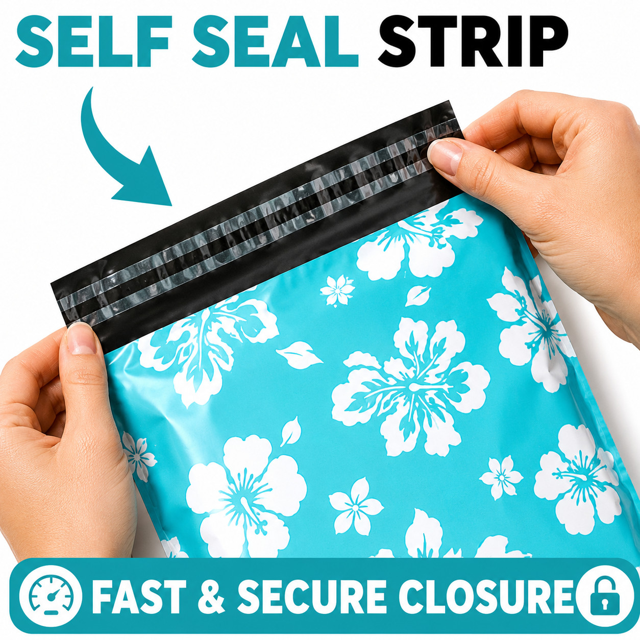 Hawaiian Poly Mailers 10×13 Designer Shipping Bags Self Seal Cute