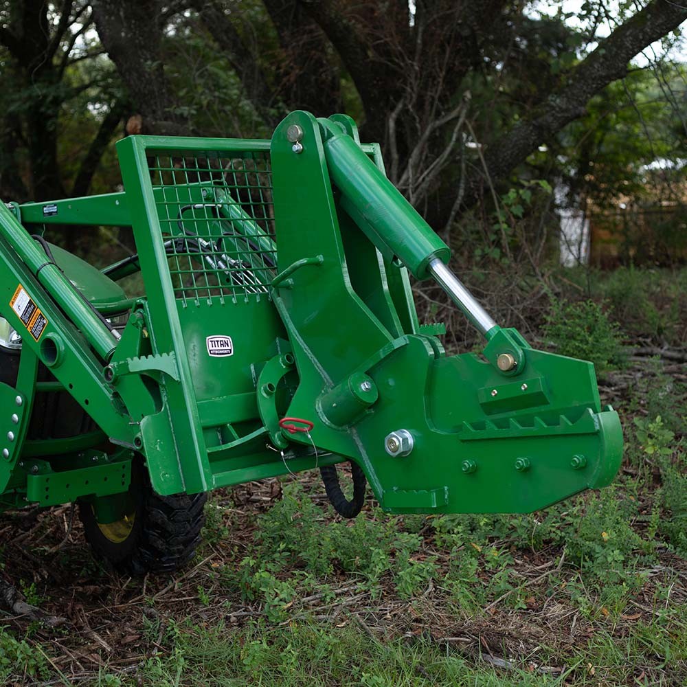 Titan Attachments 12″ Rotating Tree Shear Attachment 5″ Cylinder JD Hook and Pin