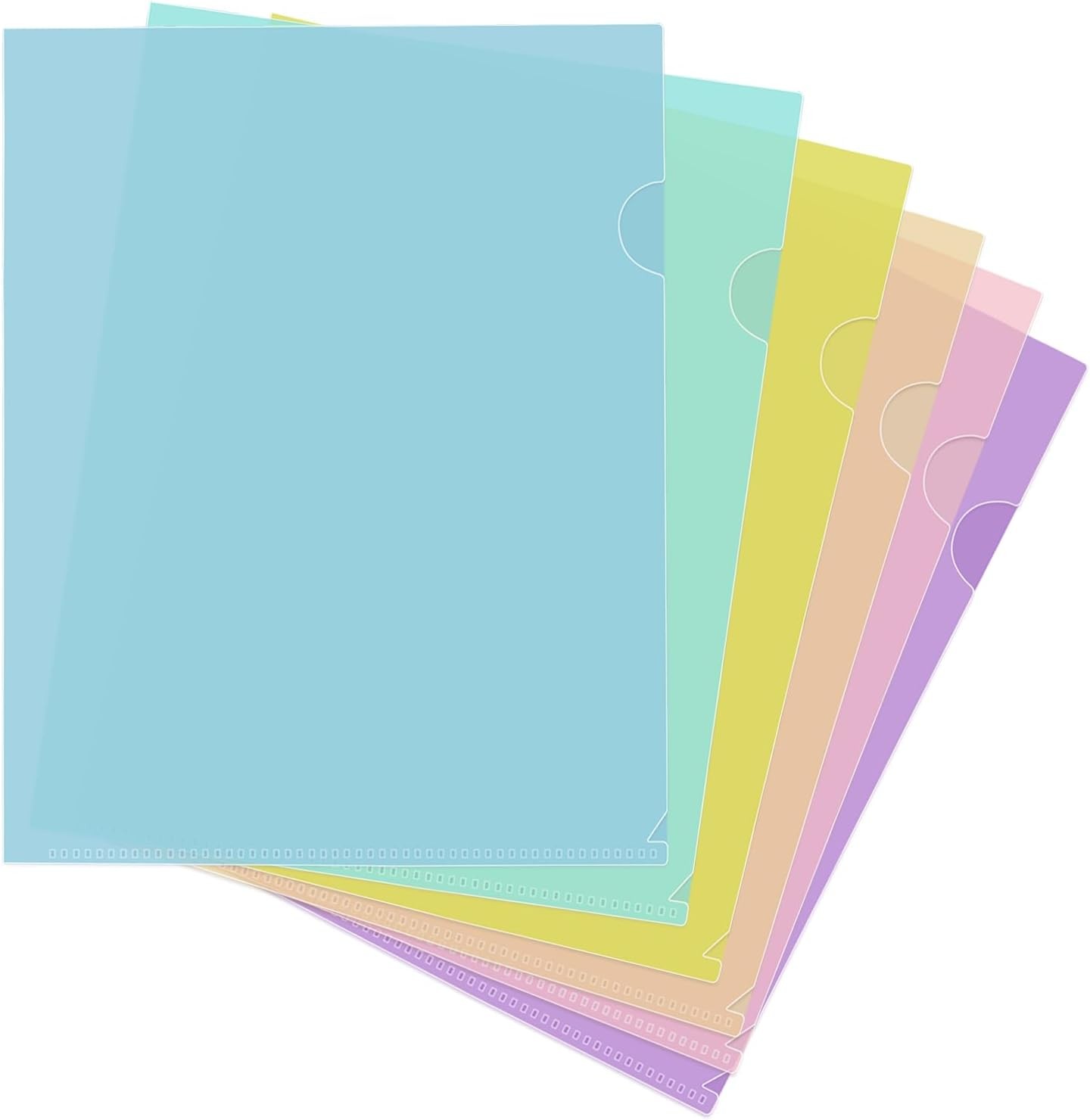 6 Pack Plastic File Folders, Letter Size Clear Project Sleeves for 8.5 x 11