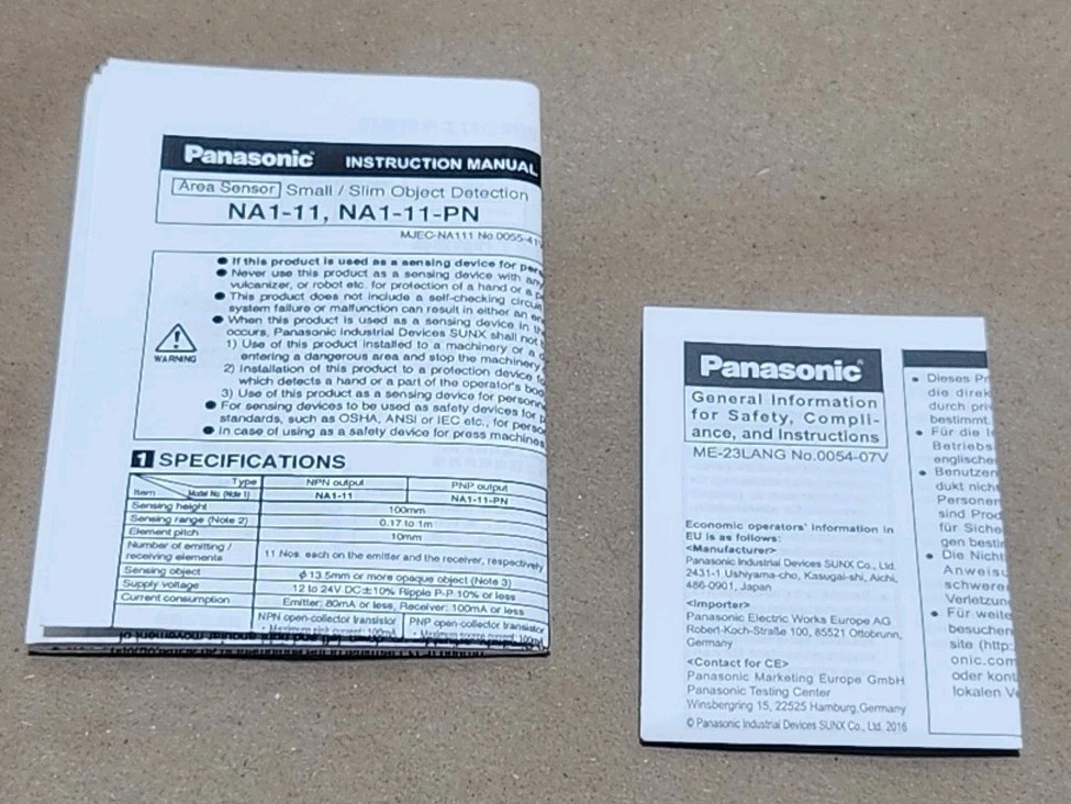 *NEW SURPLUS* Panasonic NA1-11D SunX Slim/Small Area Sensor 12-24Vdc + Warranty!
