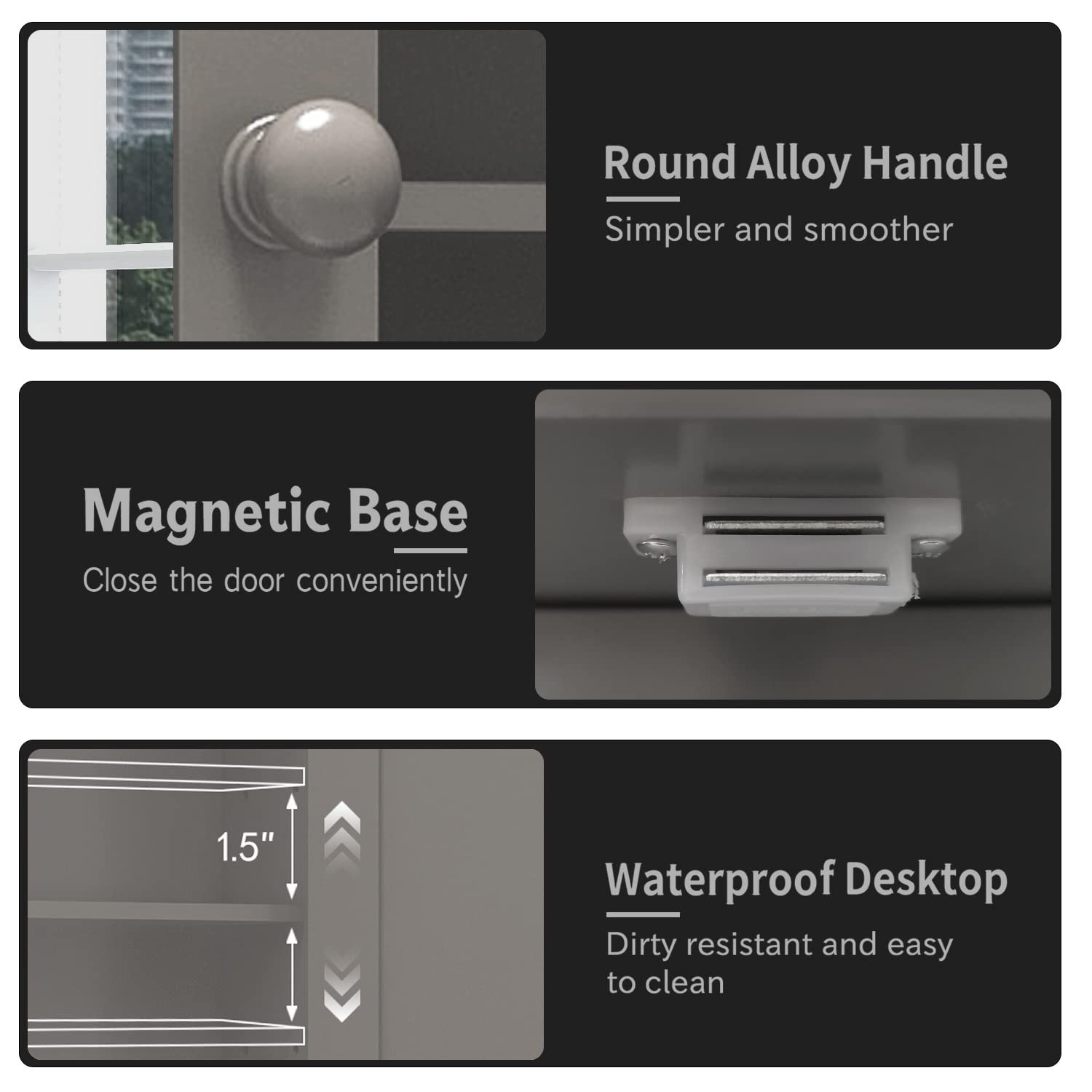 TaoHFE 20.1 inches (W) x 22.8 (H) x 5.1 (D), Grey With Mirror