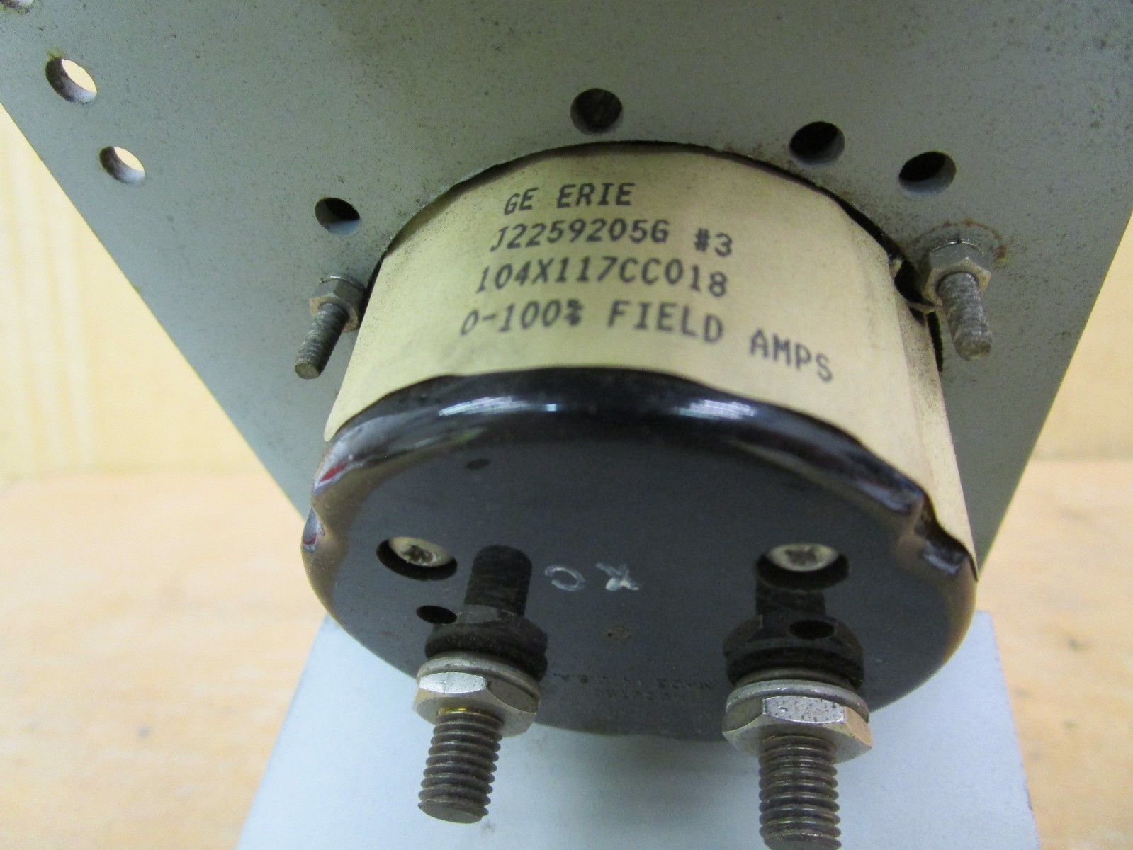 GE Erie 0-100 %Field Amps FS=4.81VDC 1 KOhm/V 200-0-200 %Load Gauge Assy 51592LR