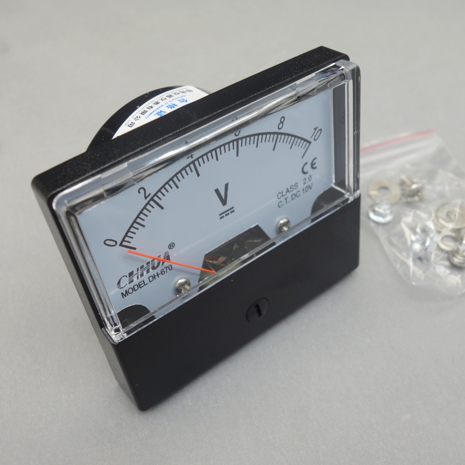 1PC DC 0-10V Analog Voltmeter Panel Voltage Meter 60*70mm directly Connect
