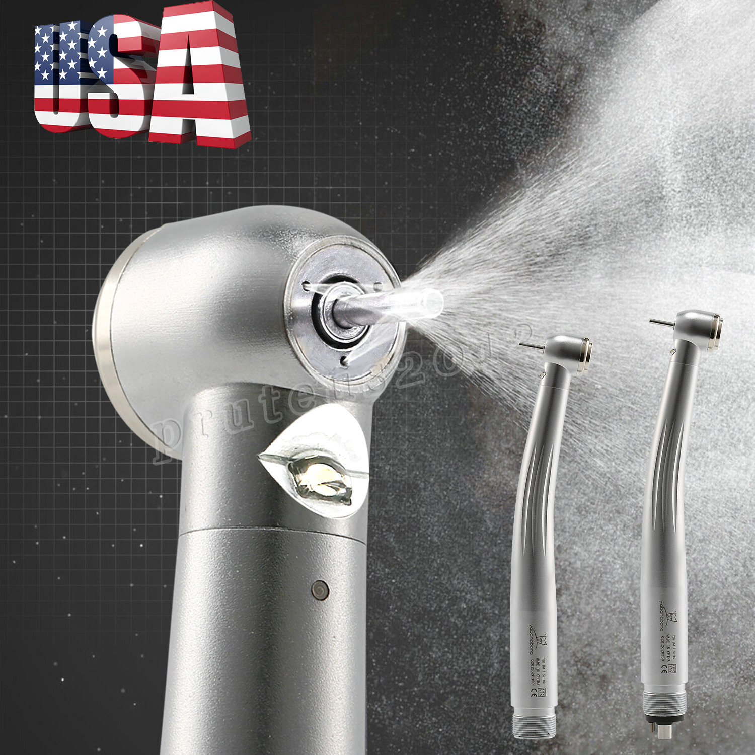 Yabangbang Dental LED E-generator Fiber High Speed Handpiece Turbine 4/2Hole