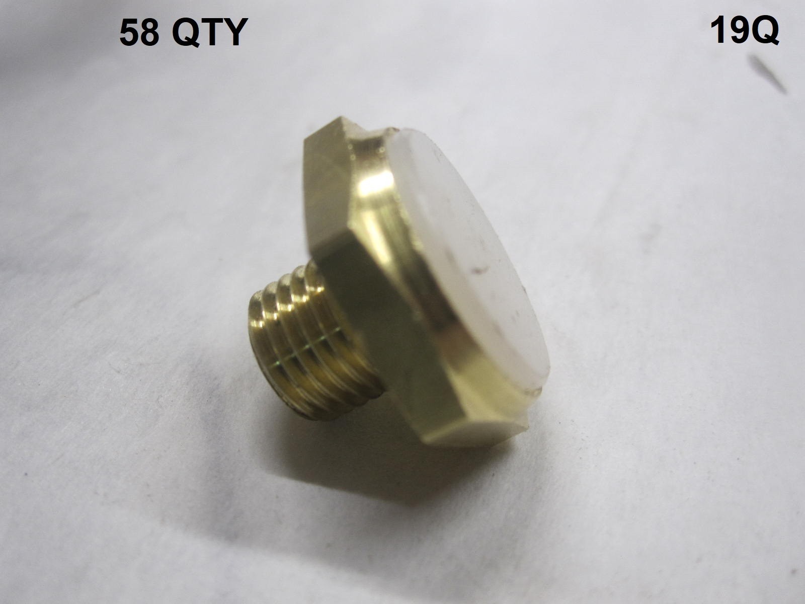 58X Brass 3/8-24 Threaded W ¾ Hex Cap Head Plastic Insert Plug Top and ¼ thread