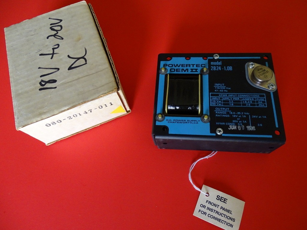 DC Power Supply 18v 24v Output 115v 230v AC Input 2B24-1.0B NOS POWERTEC