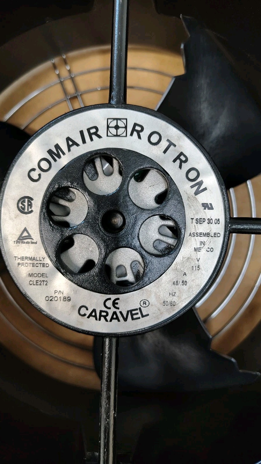 Comair Rotron 020189 Caravel Fan CLE2T2 with guard and cord