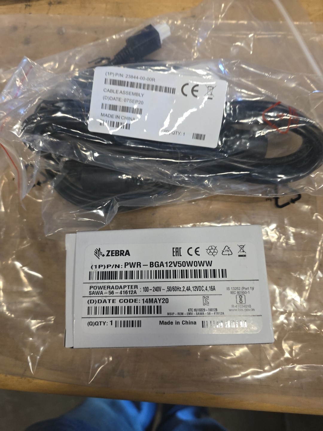ZEBRA POWER ADAPTER PWR-BGA12V50W0WW W/CBL-DC-388A1-01 CABLE POWER SUPPLY OEM