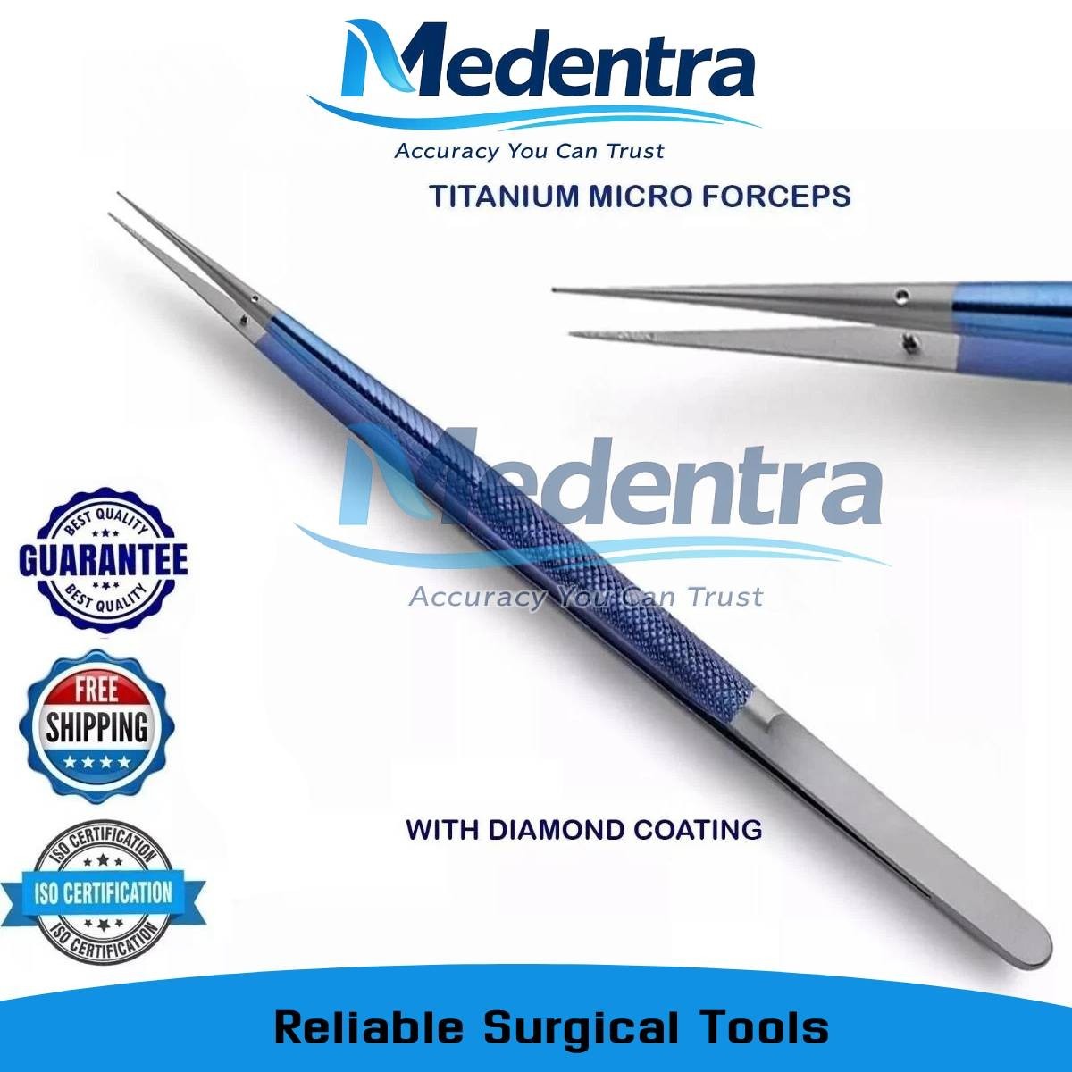 Titanium Micro Forceps Straight, 2.0mm Diamond Tip 24.0cm Surgical Instruments