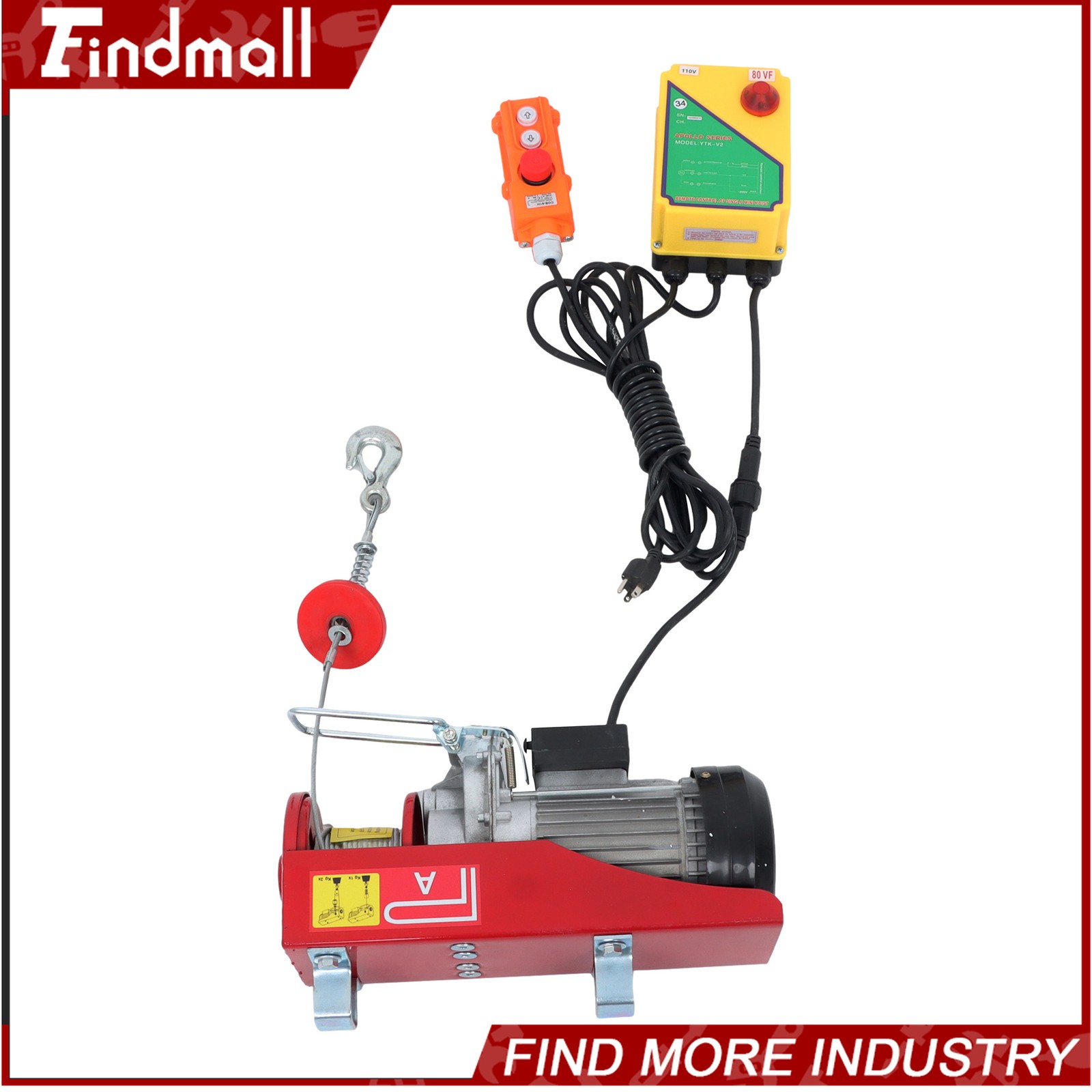Findmall 1320 lbs 110V Mini Electric Hoist 328 ft Wireless & 14 ft Wired Remote