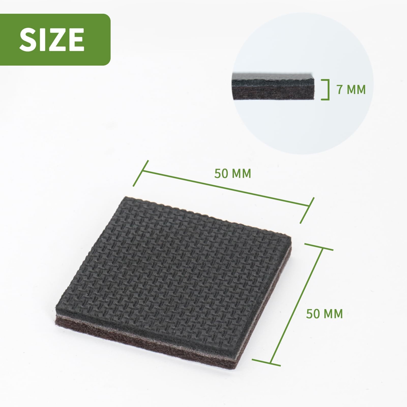 COVERCORNER Non Slip Furniture Pads Square 2 inch 16PACK, Round 2 Inch 16pack