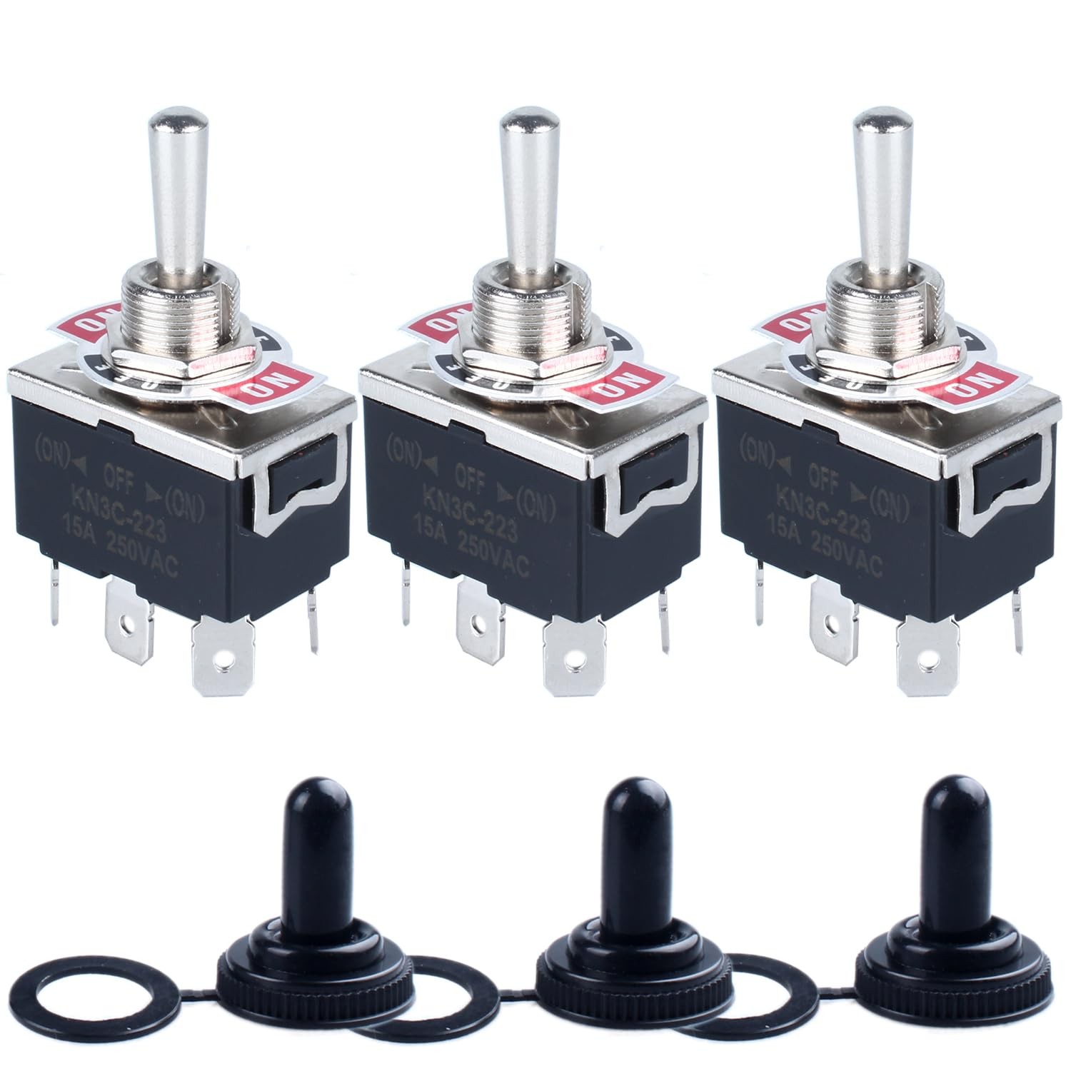 Momentary 6Pin Toggle Switch 30A 12VDC/ 20A 120VAC ON/Off/ON 3 Positions Elec…
