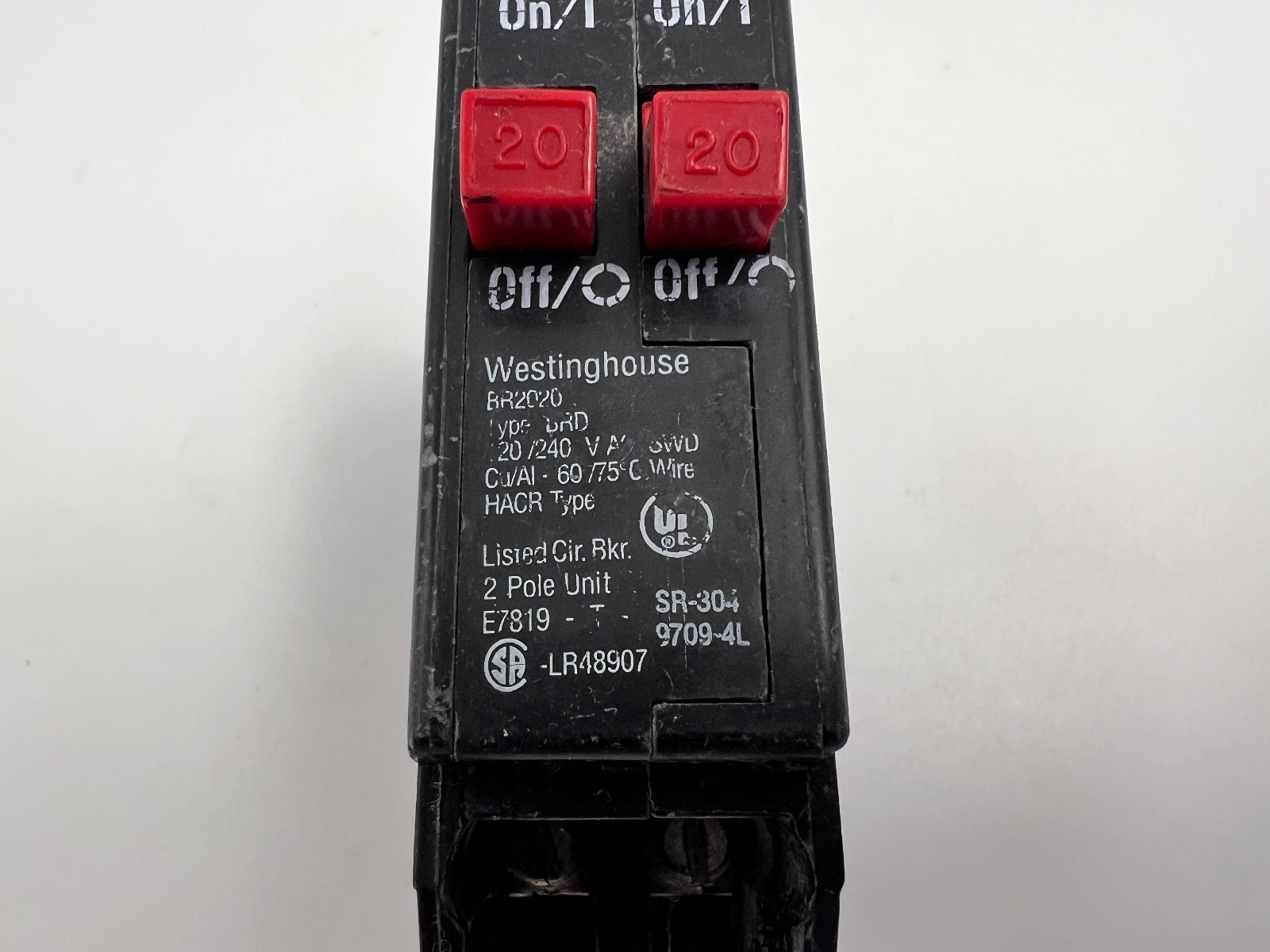 WESTINGHOUSE BR-2020 CIRCUIT BREAKER 20A 2P 120/240V