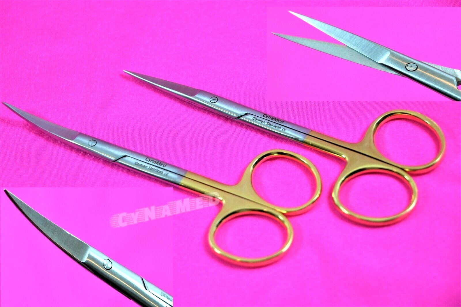 10 GERMAN TC IRIS MICRO SURGICAL SCISSORS STR+CVD 4.5″ W/TUNGSTEN CARBIDE INSERT