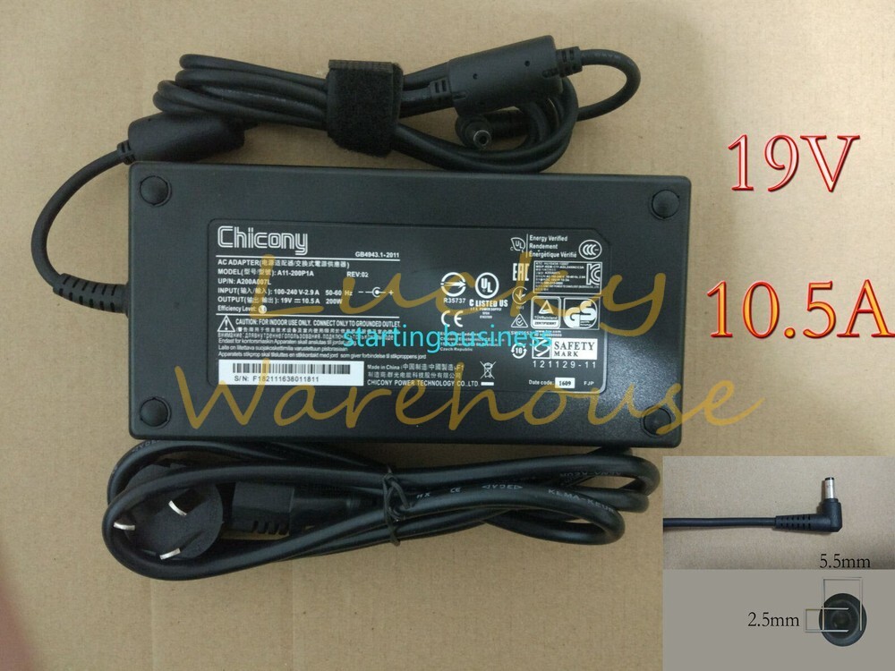 1PC For Laptop AC Power Adapter 19V 10.5A 200W 5.5*2.5mm New A11-200P1A~