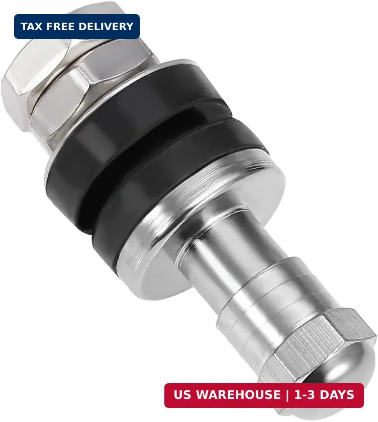 Metal/Chrome Tire Valve Stems High Pressure Bolt in Valve Stem Flush Mount 4 Pcs
