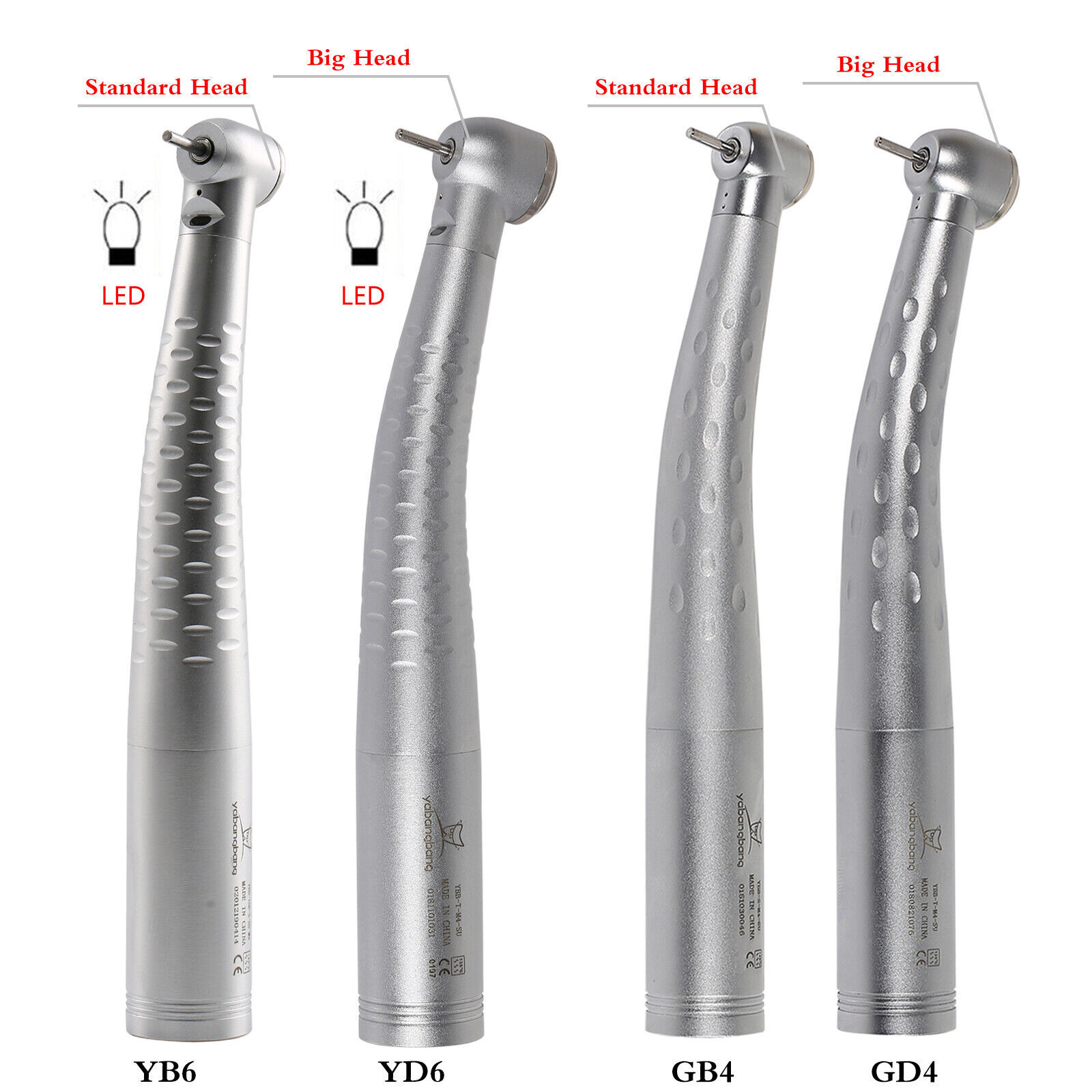 Dental Fiber Optic LED Handpiece / High Speed No LED Fit KaVo 4/6 Hole Coupling