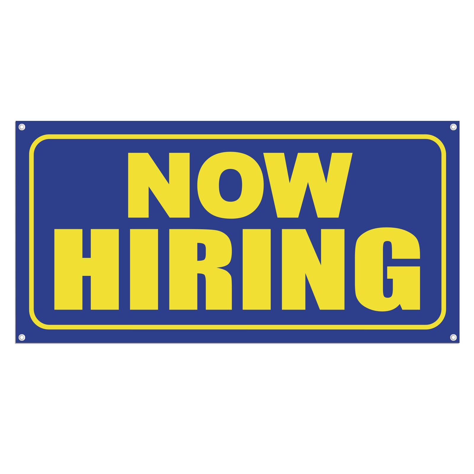 Now Hiring Vinyl Banner 13 oz Outdoor & Indoor Business Sign with Metal Grommets