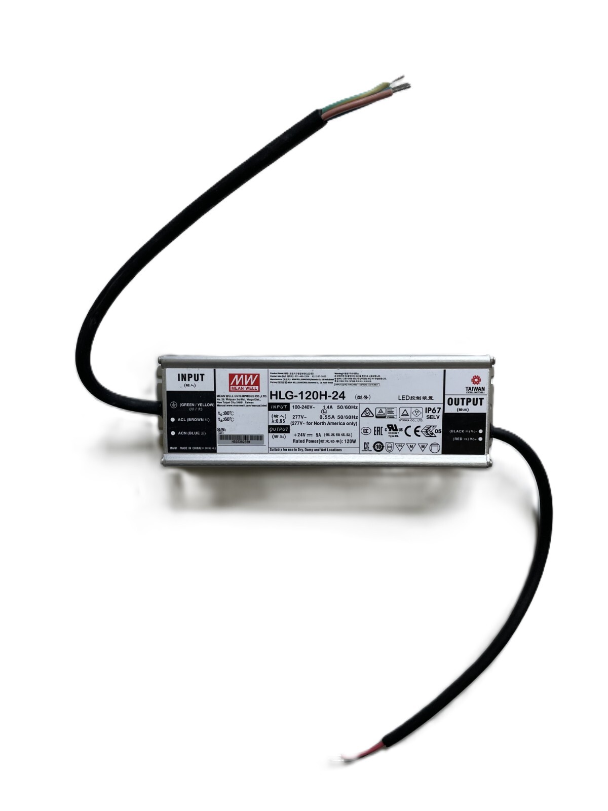*NEW* Mean Well HLG-120H-24 Power Supply, 24Vdc 5A Output *NEW*